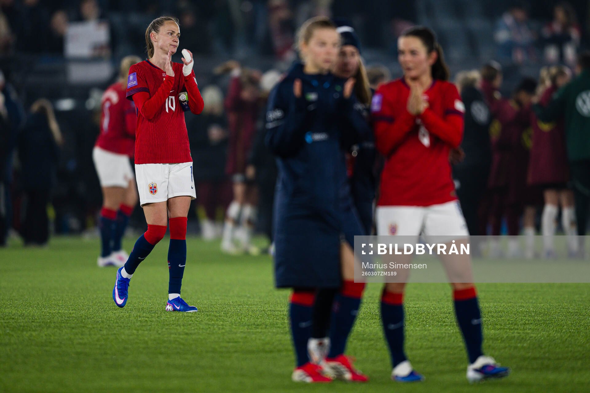 Caroline Graham Hansen of Norway looks dejected