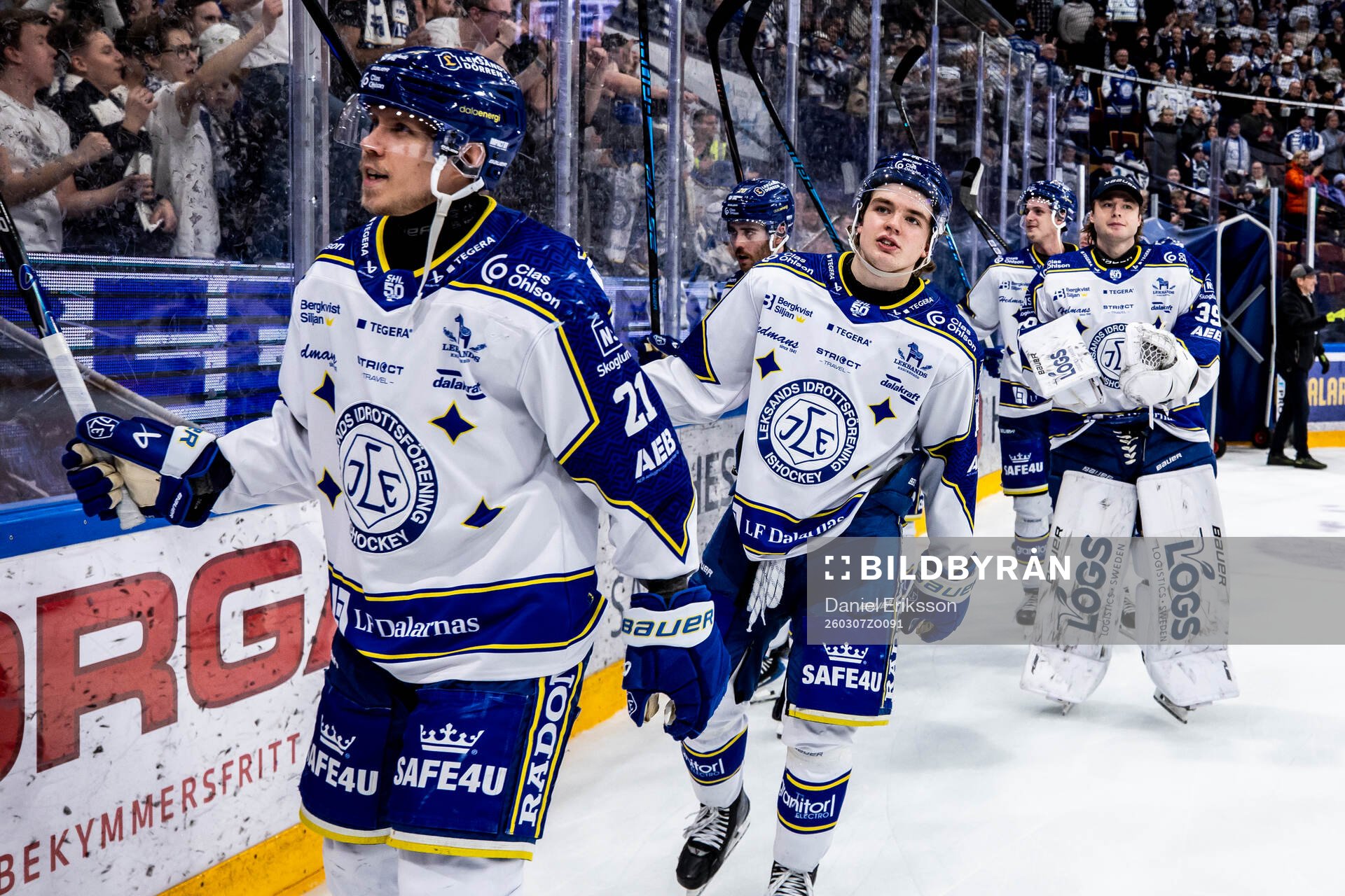 Leksands spelarna jublar
