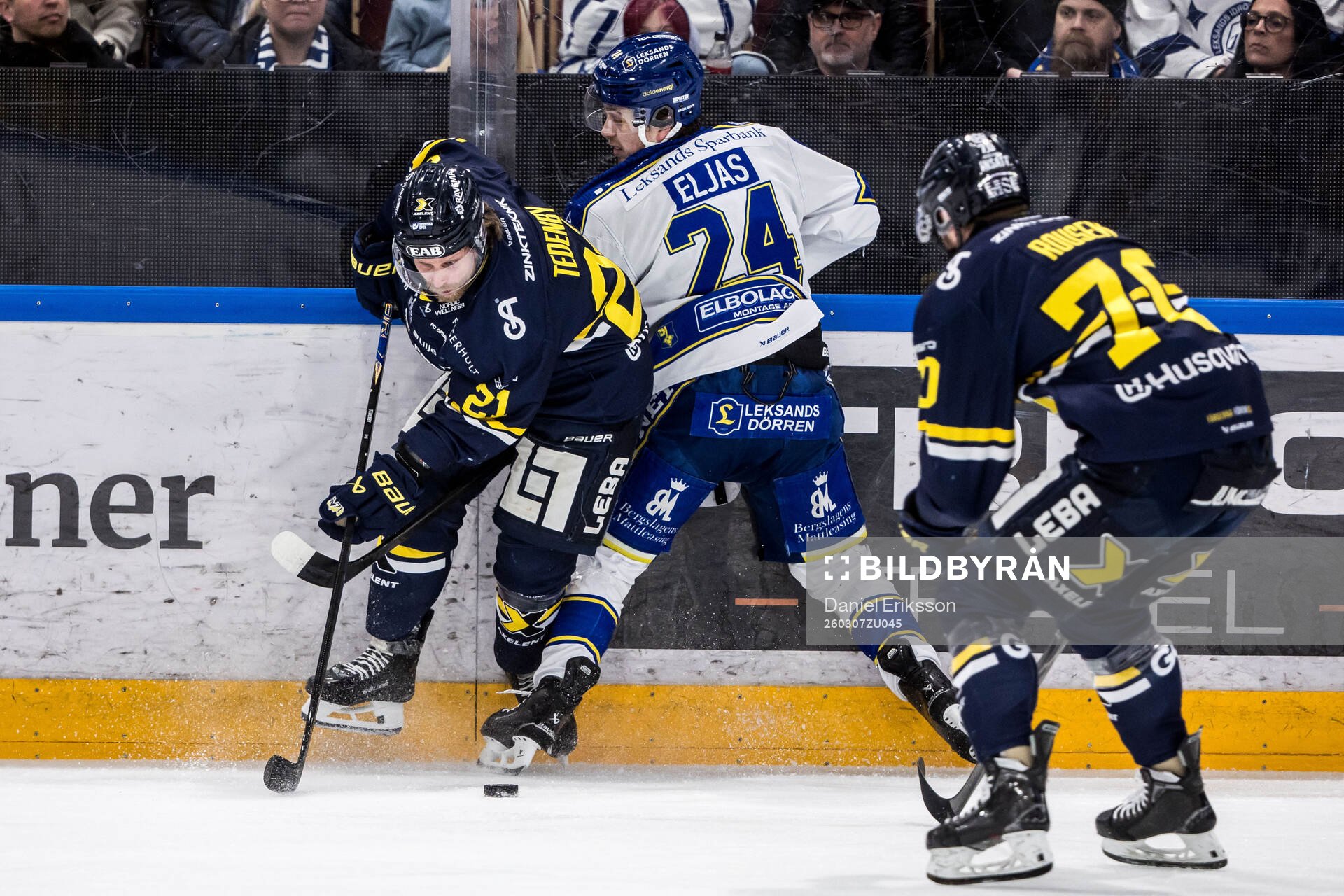 HV71s Mattias Tedenby och Leksands Arvid Eljas