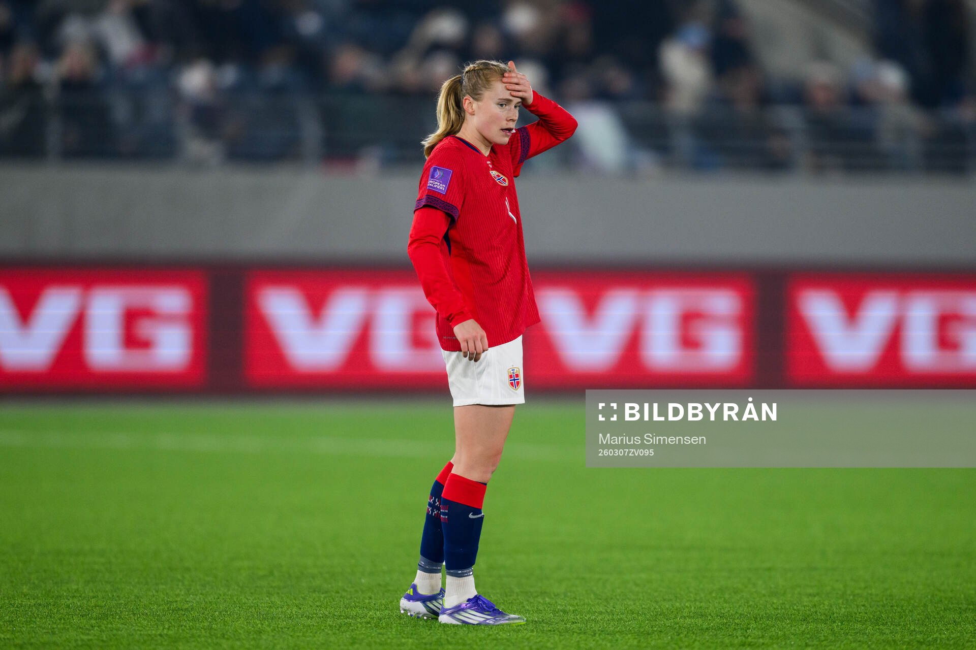 Julie Blakstad of Norway looks dejected