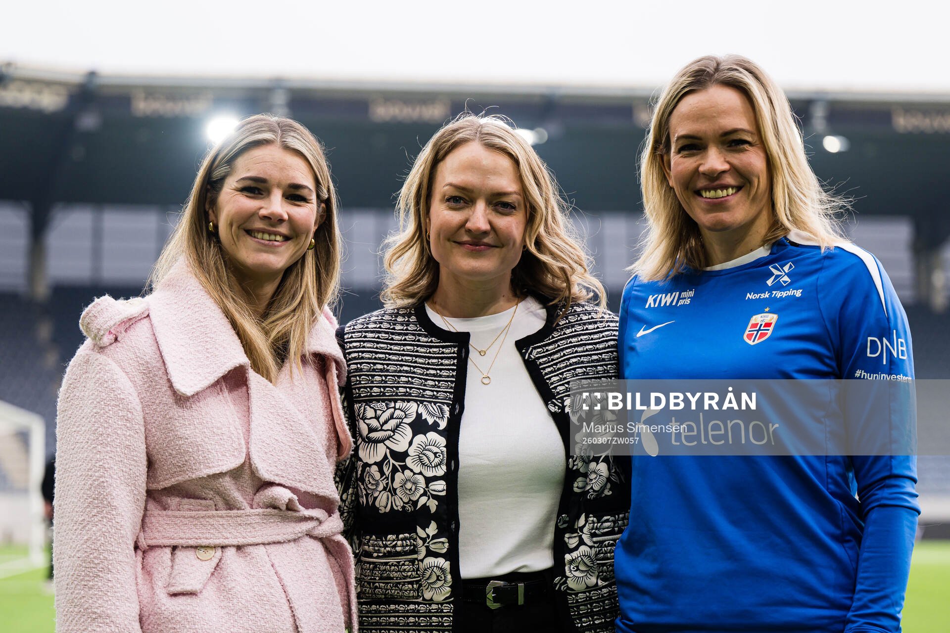 Andrine Hegerberg, Sissel Gynnild Hartley and Carina Olset,