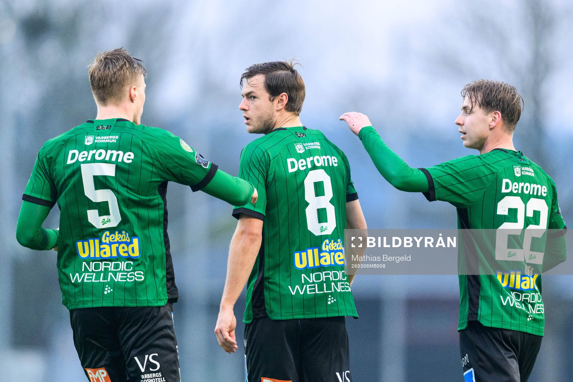 Varbergs Emil Hellman, Albin Winbo och Axel Vidjeskog jublar