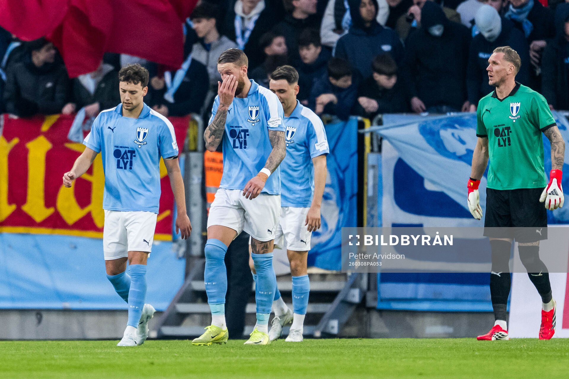Malmö FFs Colin Rösler, Pontus Jansson, Yanis Karabelyov