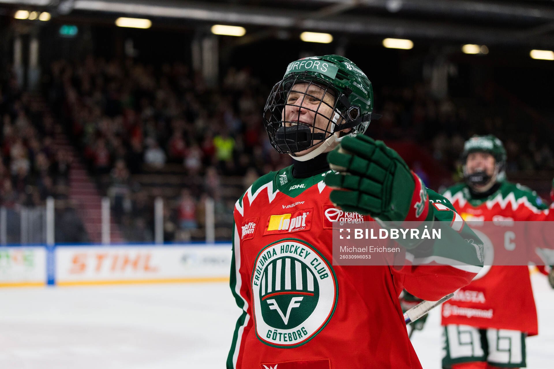 Frölundas Emily Nix jublar