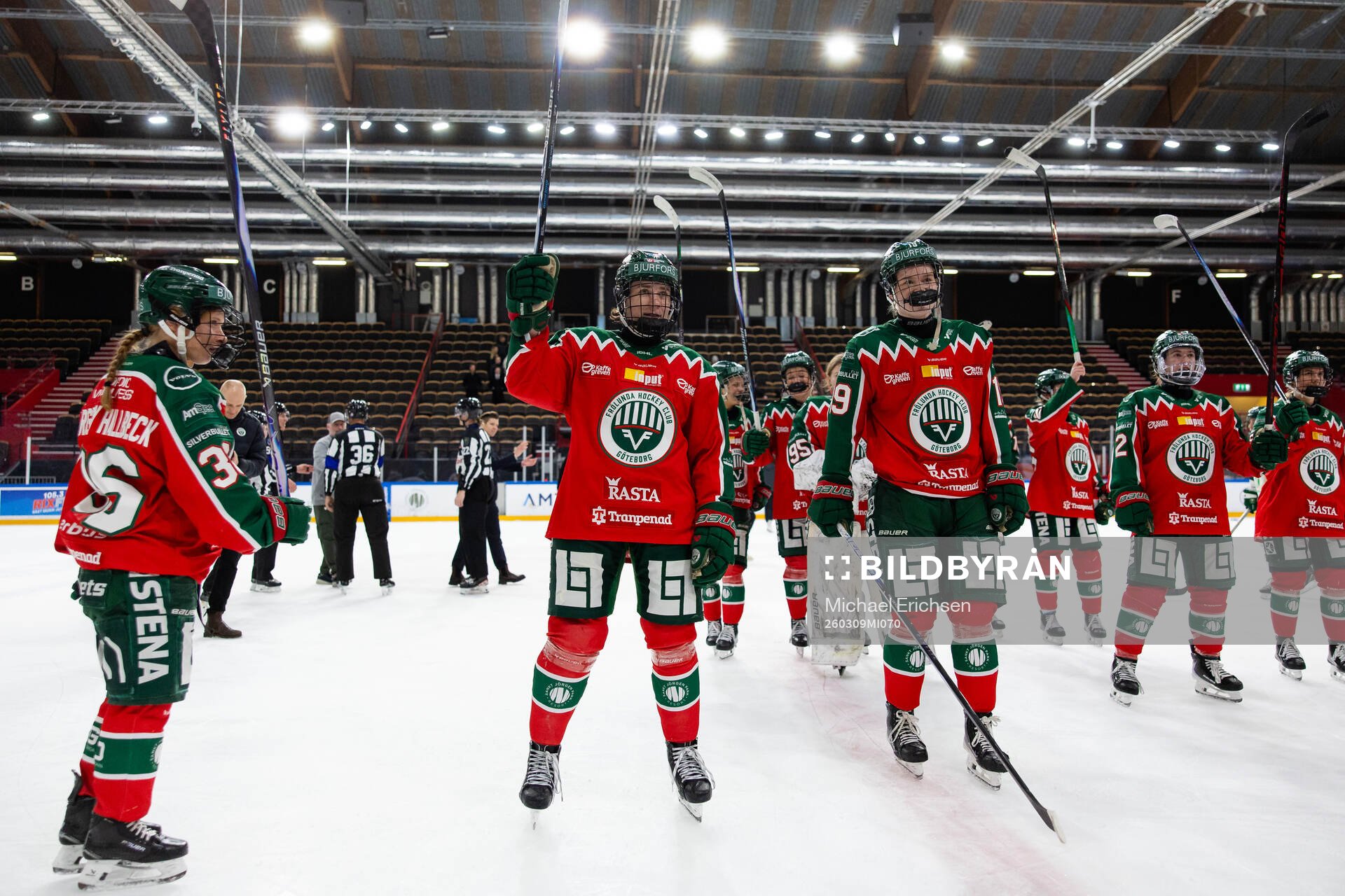 Frölundas Emilia Bergeby Hallbeck, Emily Nix och Moa