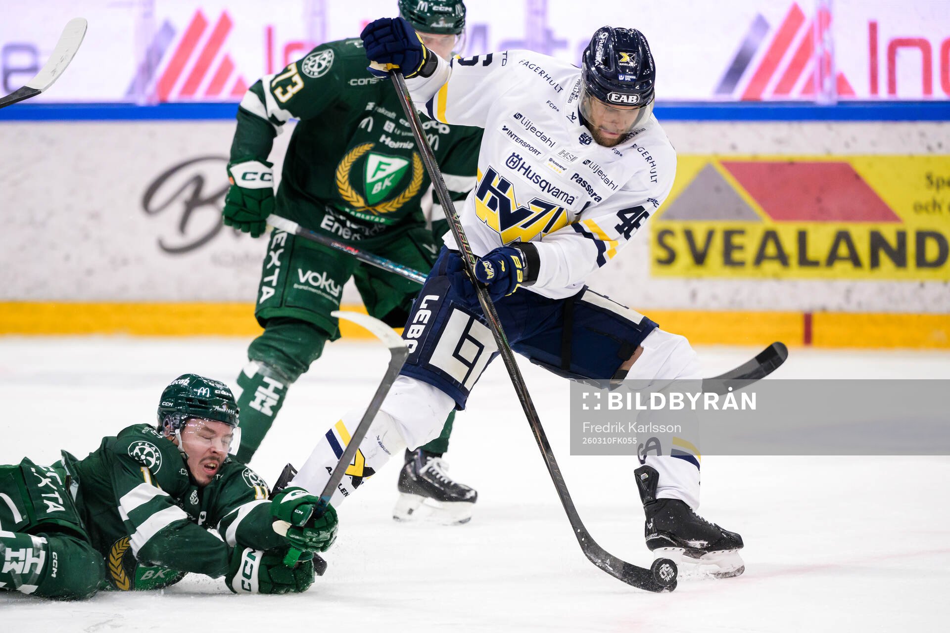 Färjestads Joakim Nygård och HV71s Joona Luoto