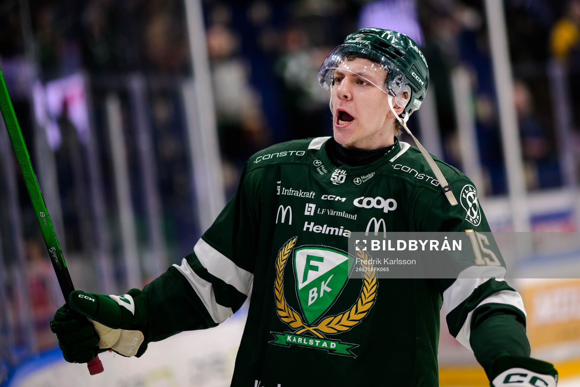 Färjestads Jack Berglund jublar