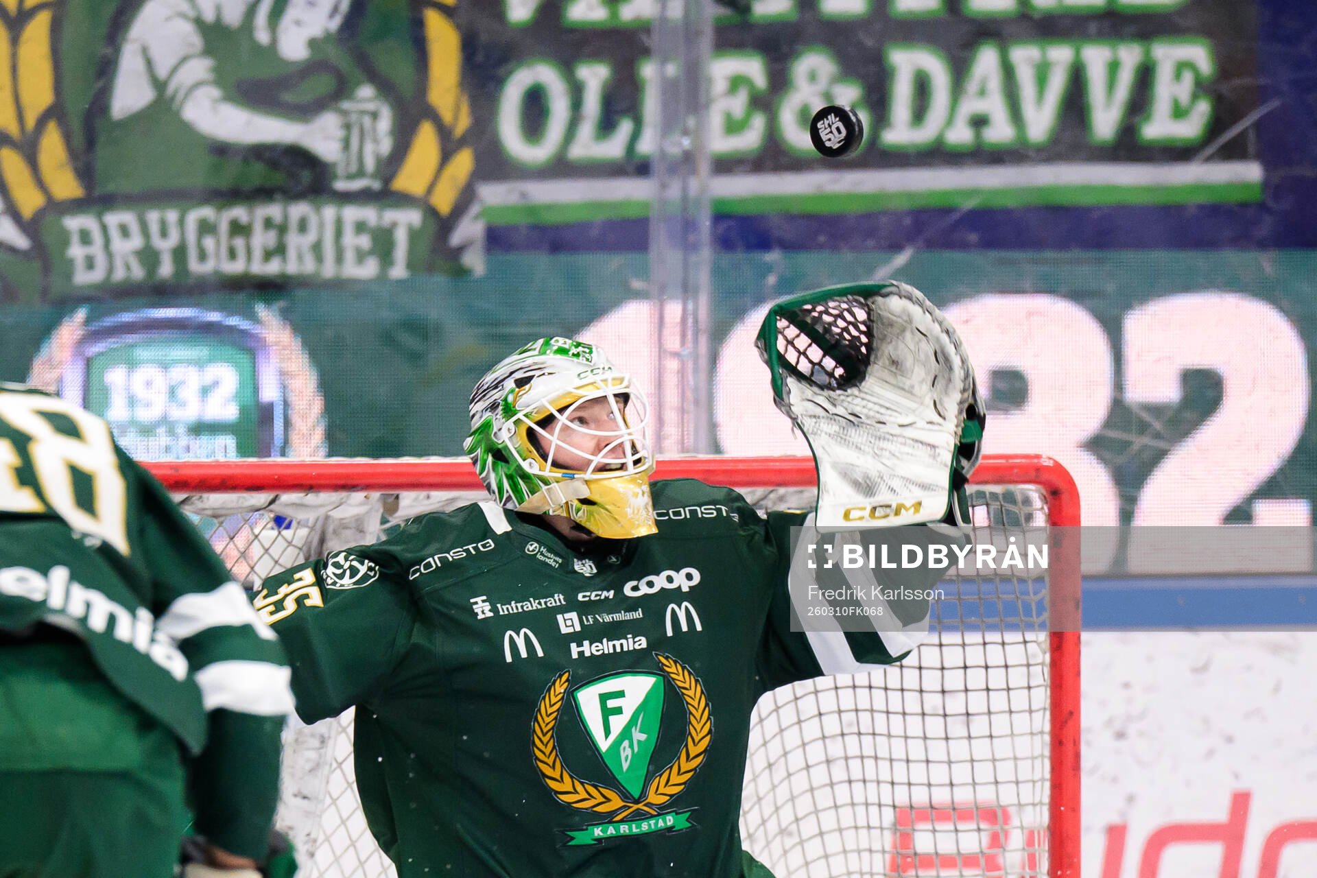 Färjestads målvakt Melker Thelin