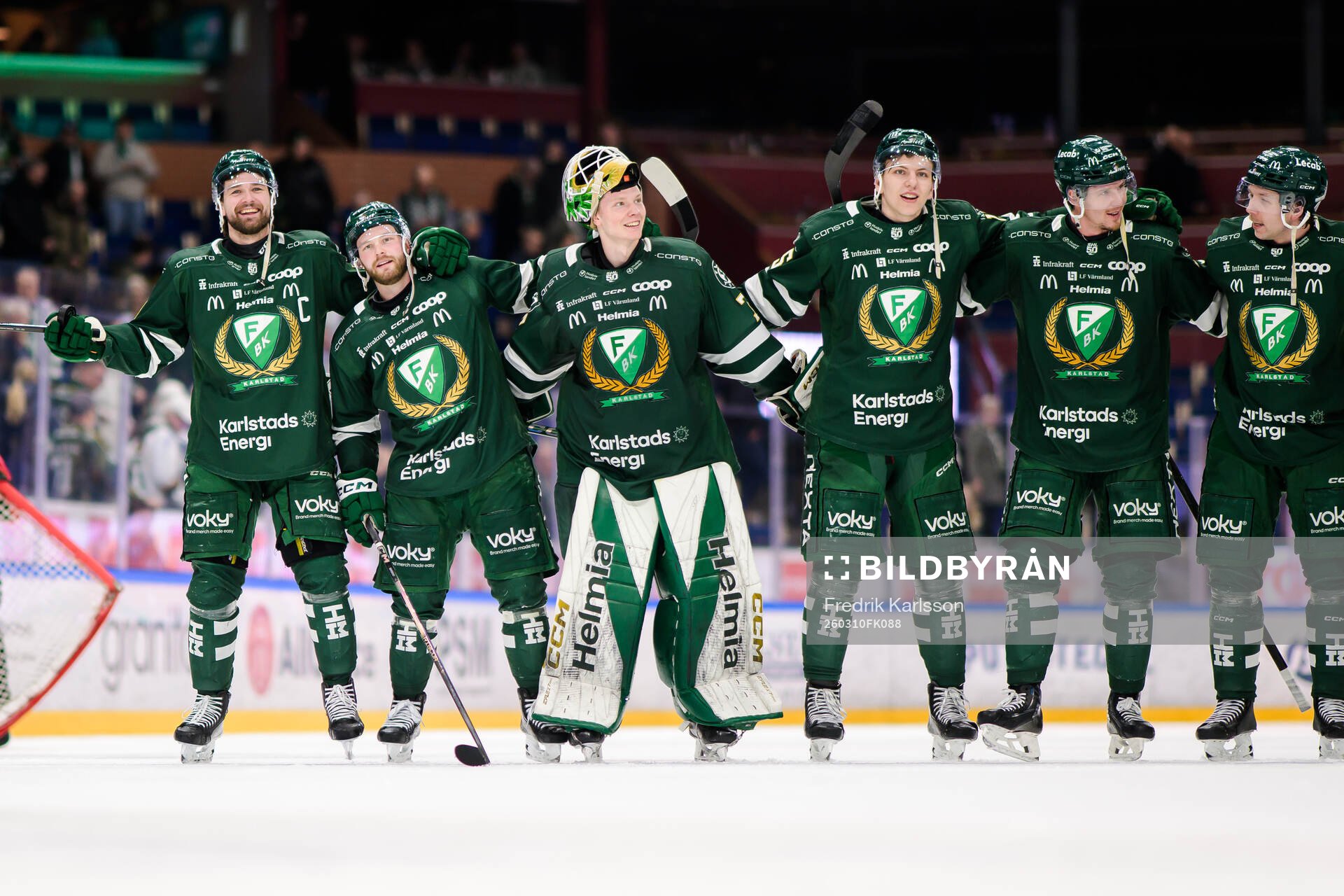 Färjestads Linus Johansson, Axel Bergkvist, målvakt