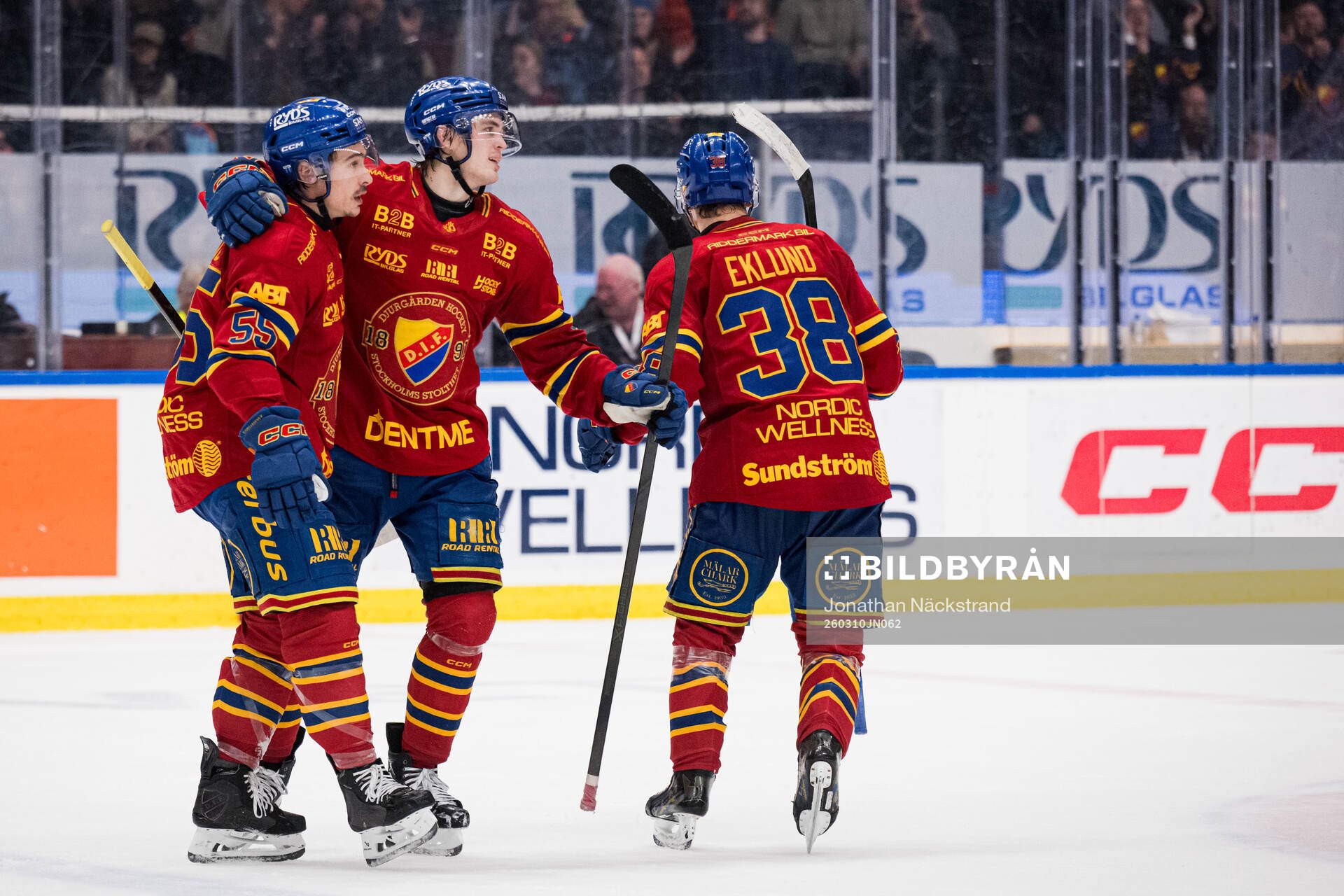 Djurgårdens Håvard Salsten, Charles Hudon och Victor