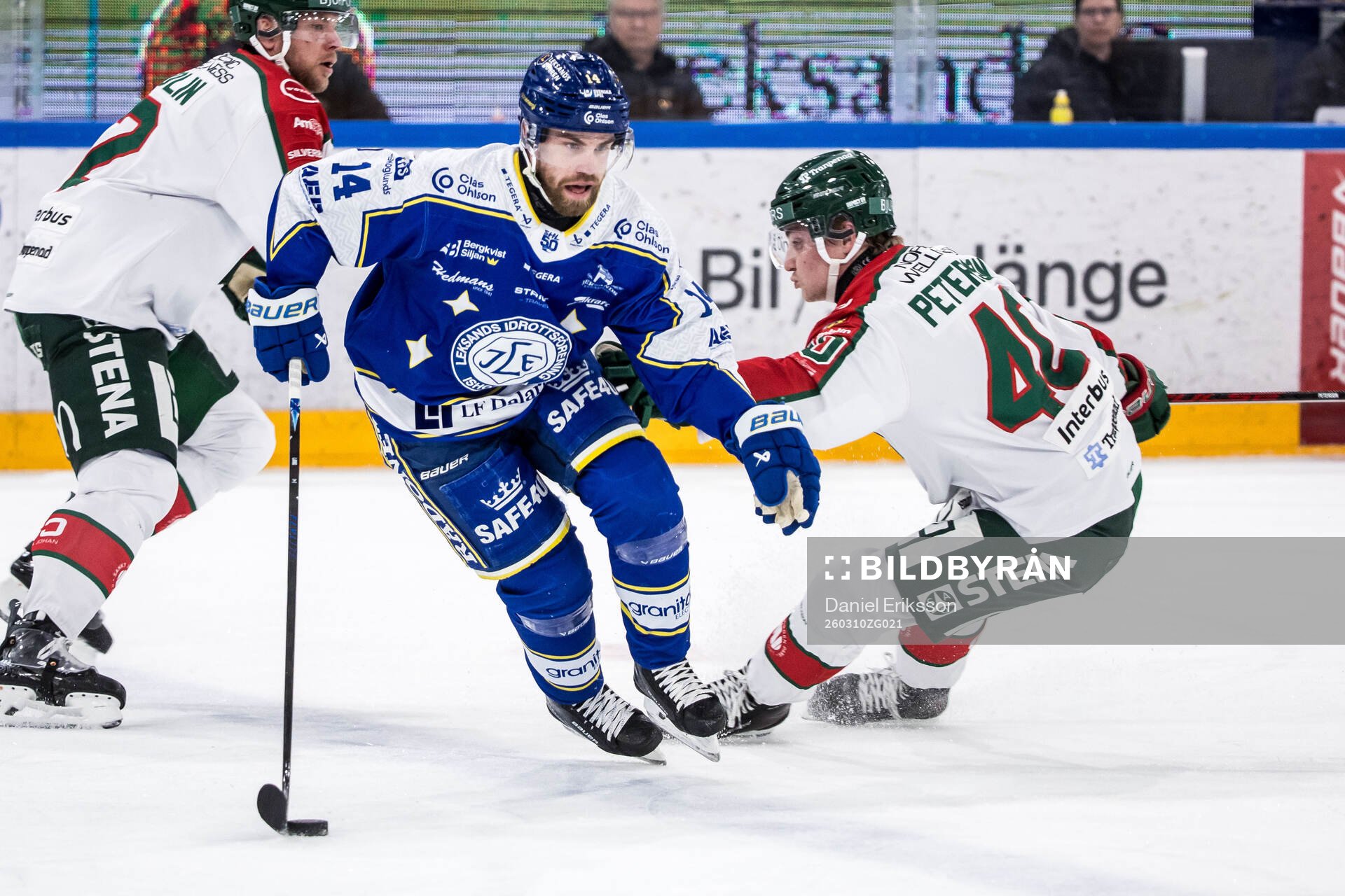 Leksands Oskar Lang och Frölundas Jacob Peterson