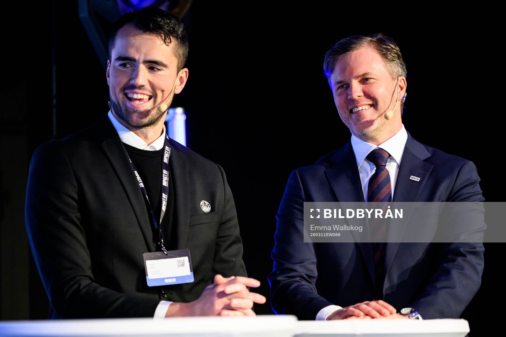 Alen Bibic, klubbdirektör Rögle och Johan Cahling, Chef