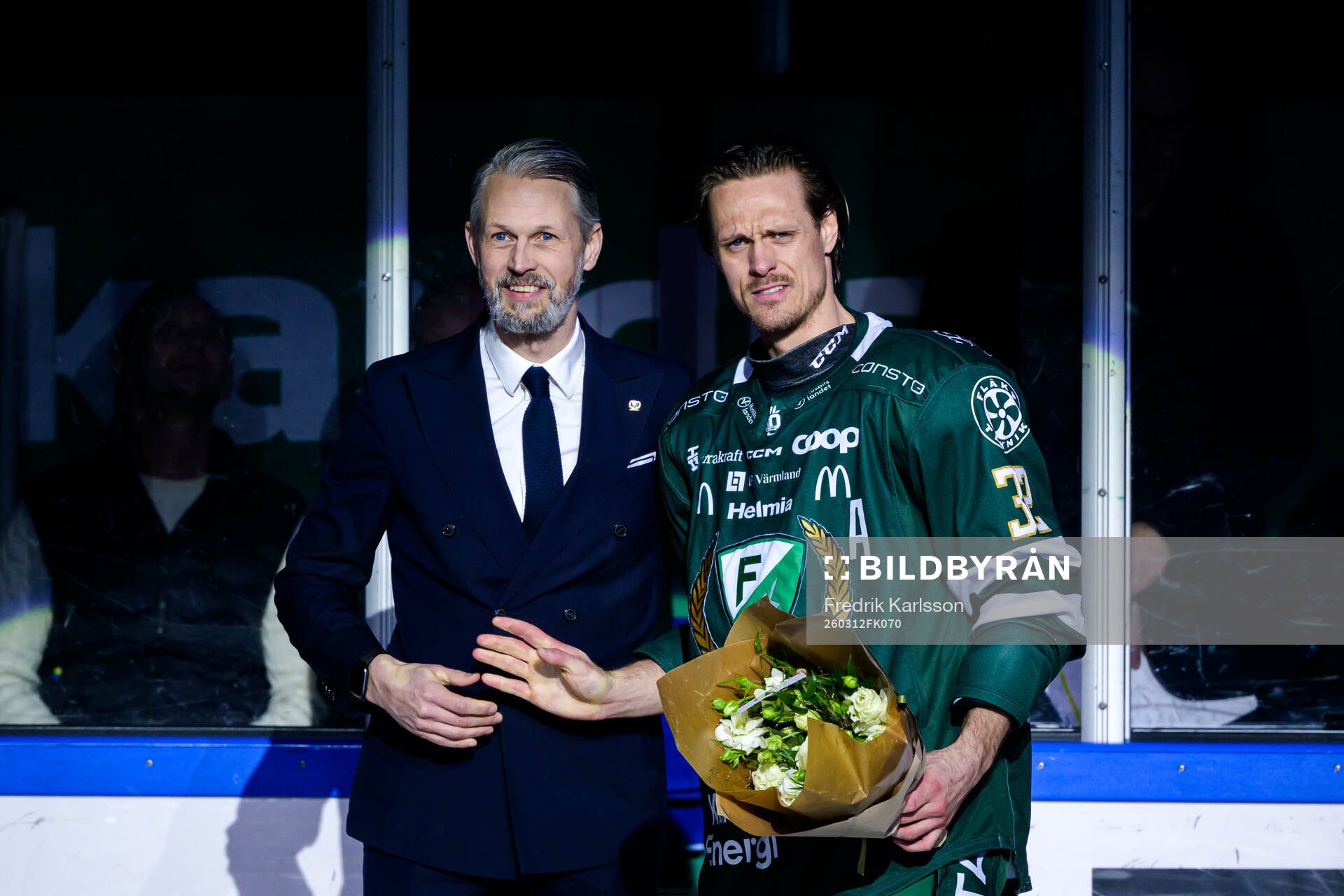 Färjestads Sportdirektör Rickard Wallin och Magnus Nygren