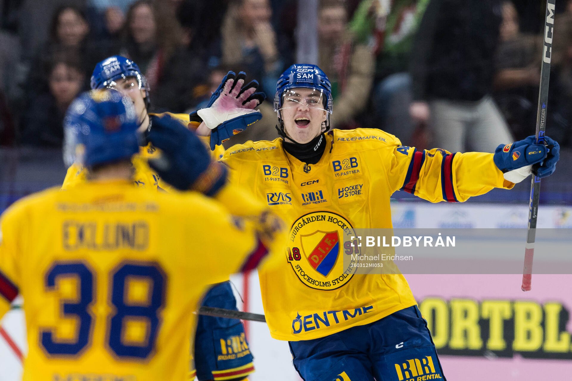 Djurgårdens Anton Frondell jublar