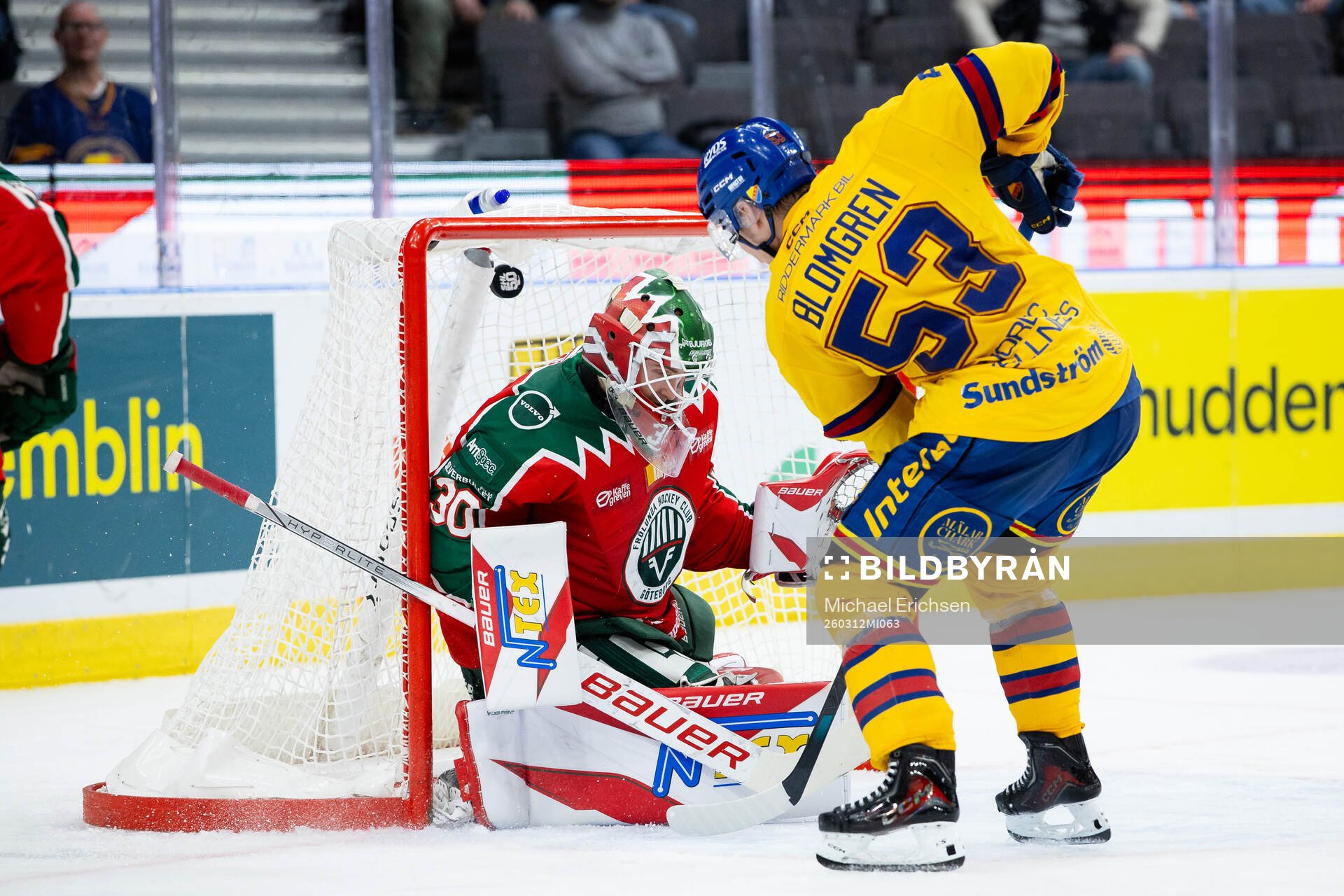 Djurgårdens David Blomgren gör 0-2 på Frölundas