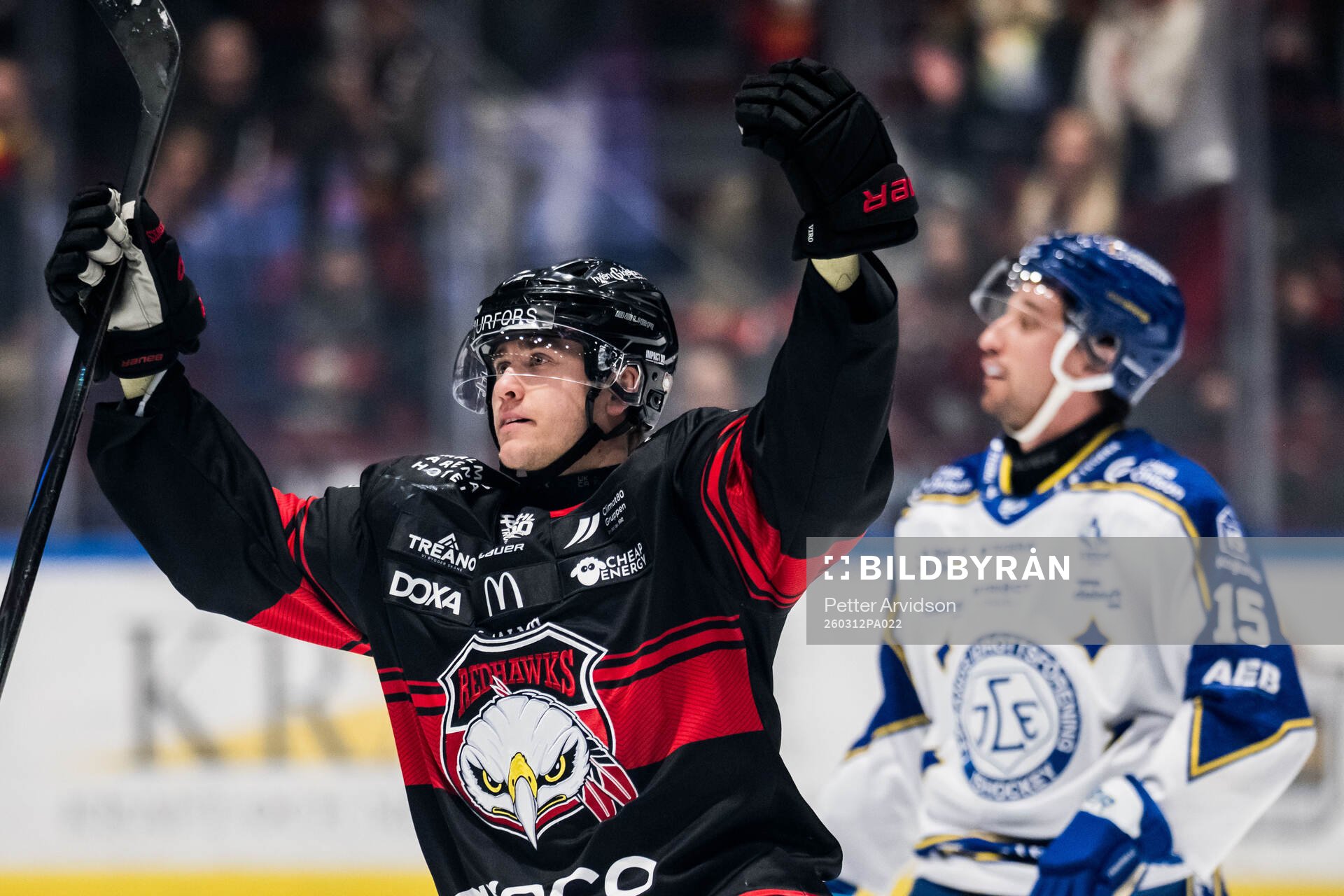 Malmö Redhawks Eemil Viro jublar