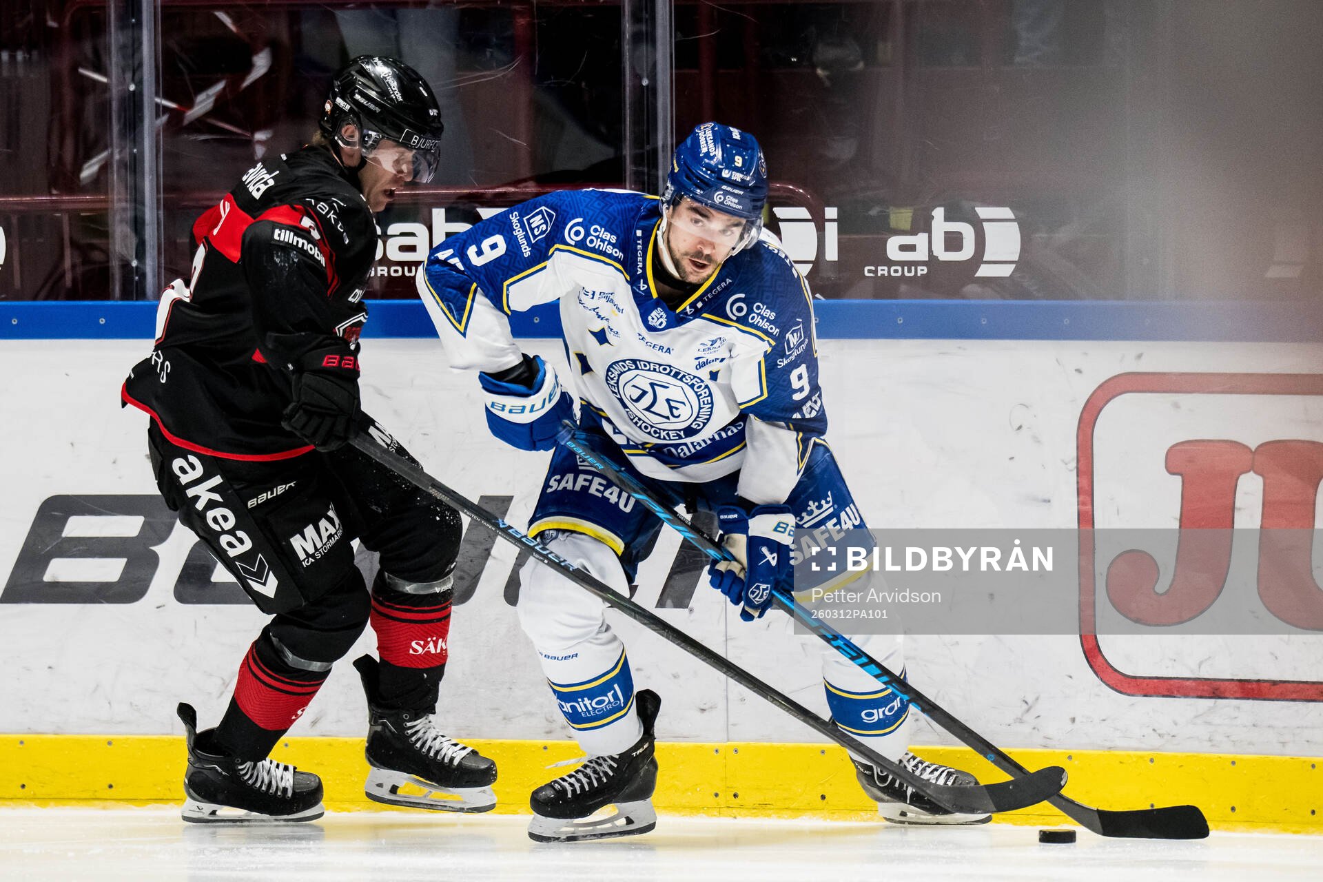 Malmö Redhawks Eemil Viro och Leksands Gabriel Fortier