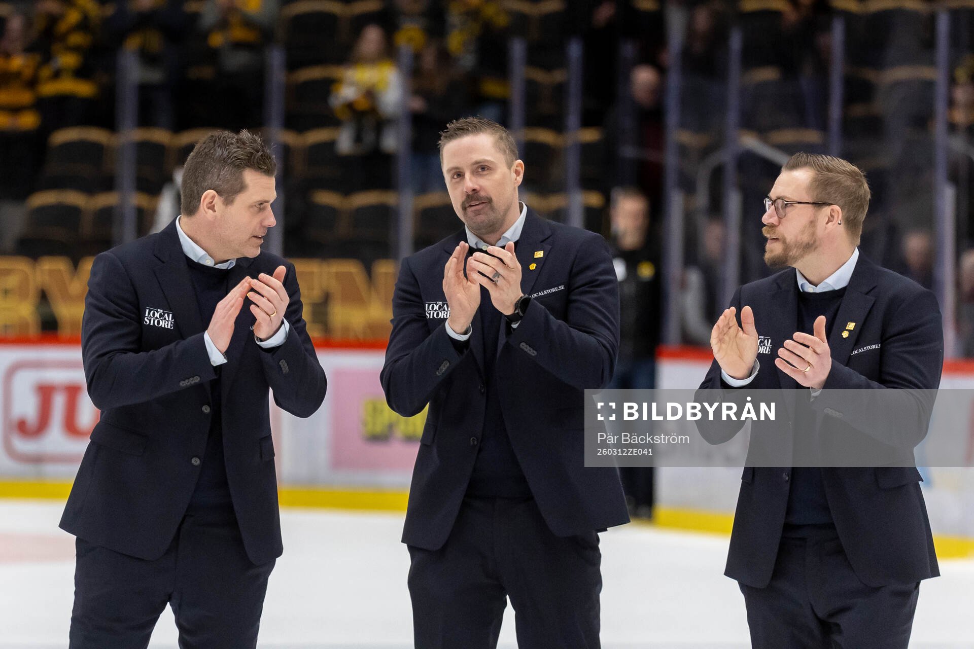Skellefteås tränare Daniel Hermansson, Pierre Jonsson och