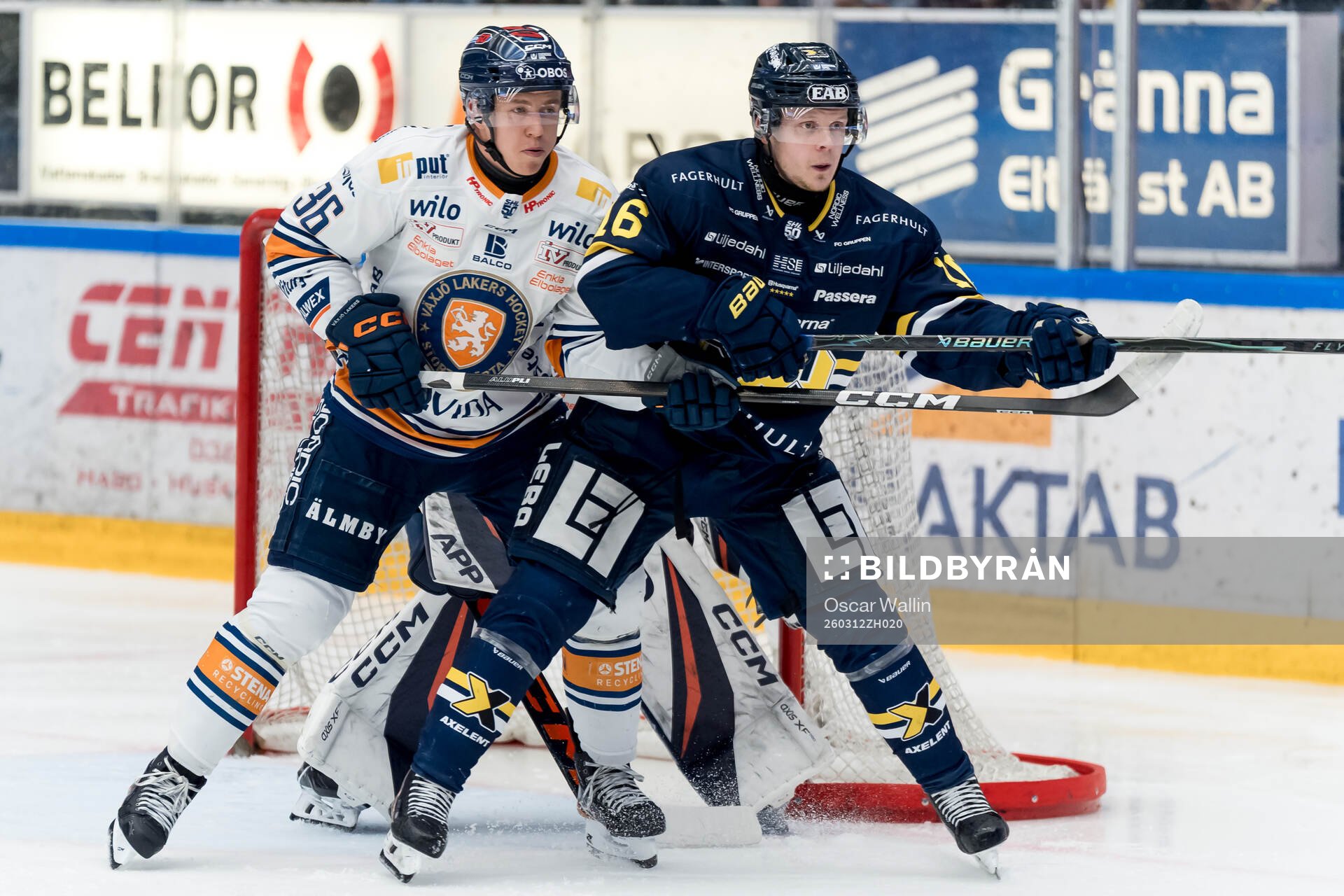 Växjös Elias Rosén och HV71s Linus Lindström