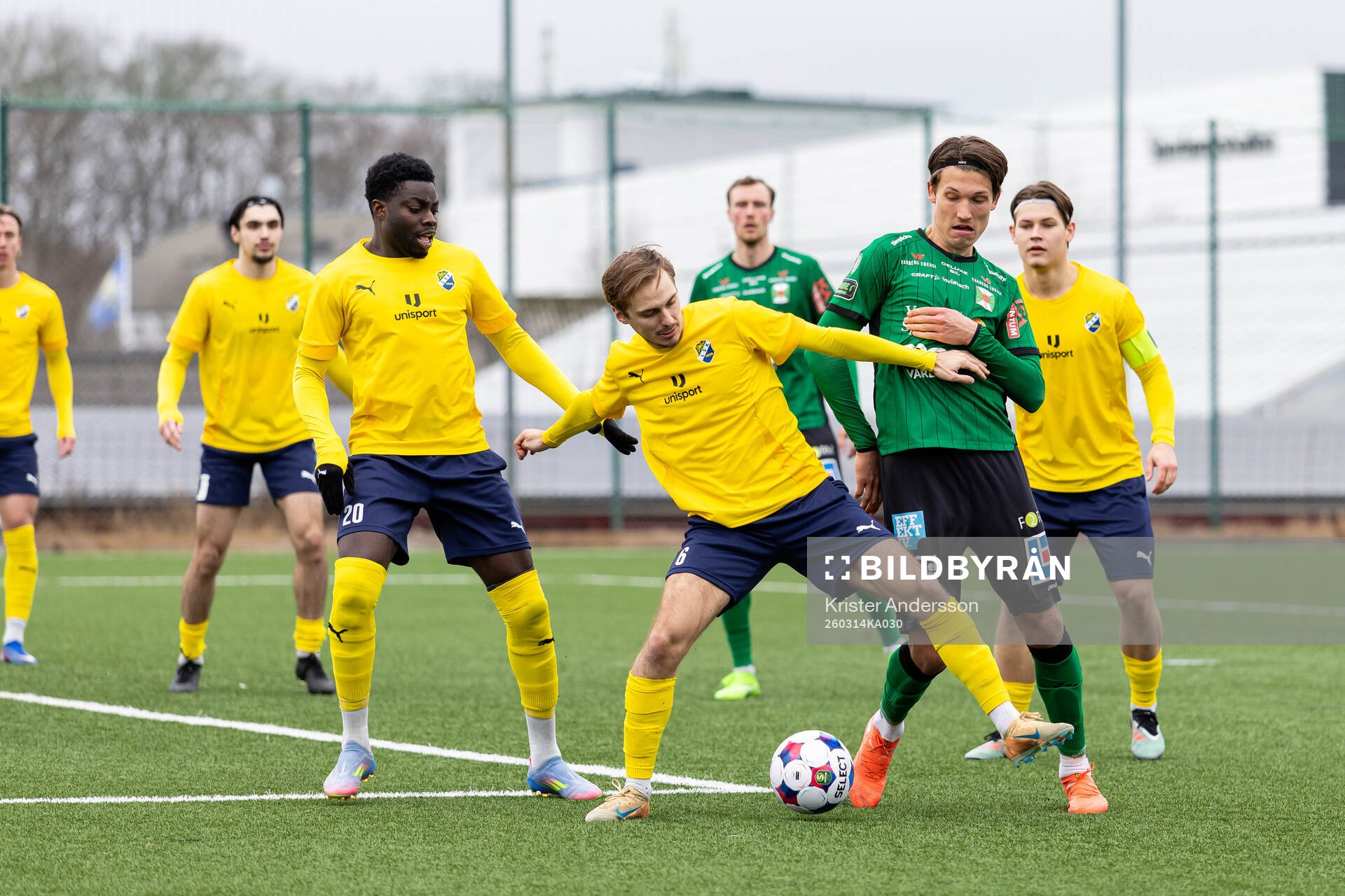 Ljungskiles Gideon Mensah, Emilio Reljanovic och Varbergs