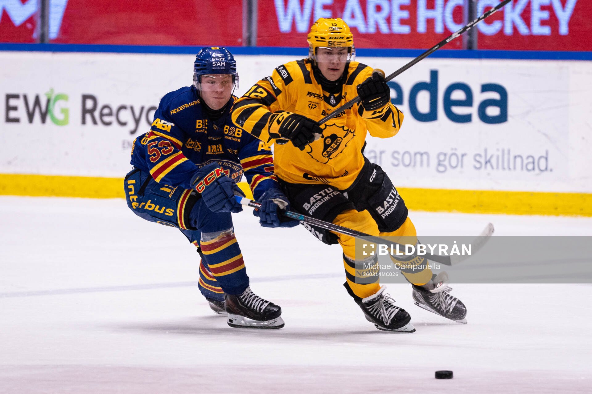 Djurgårdens David Blomgren mot Skellefteås Valter Lindberg