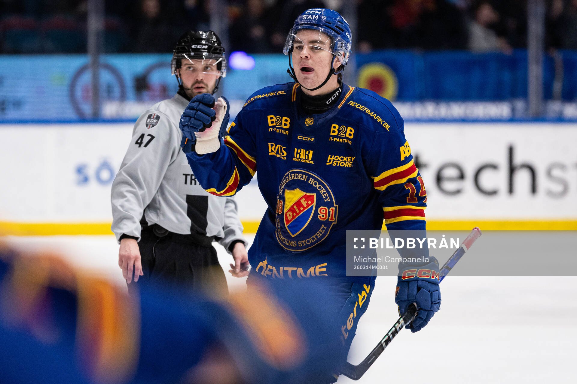 Djurgårdens Anton Frondell jublar