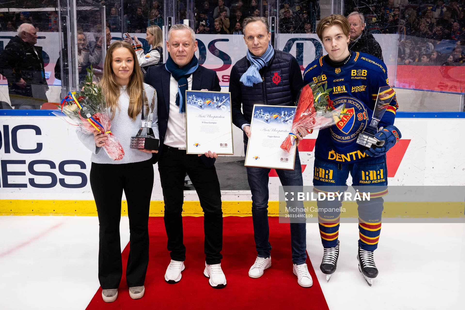 Djurgårdens Viggo Björck och Wilma Georgny får priset