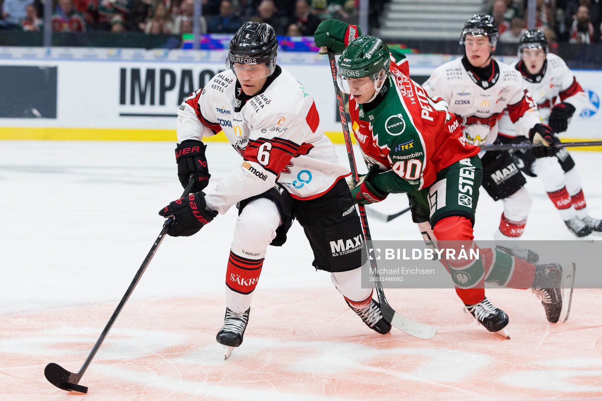 Malmö Redhawks Eemil Viro och Frölundas Jacob Peterson