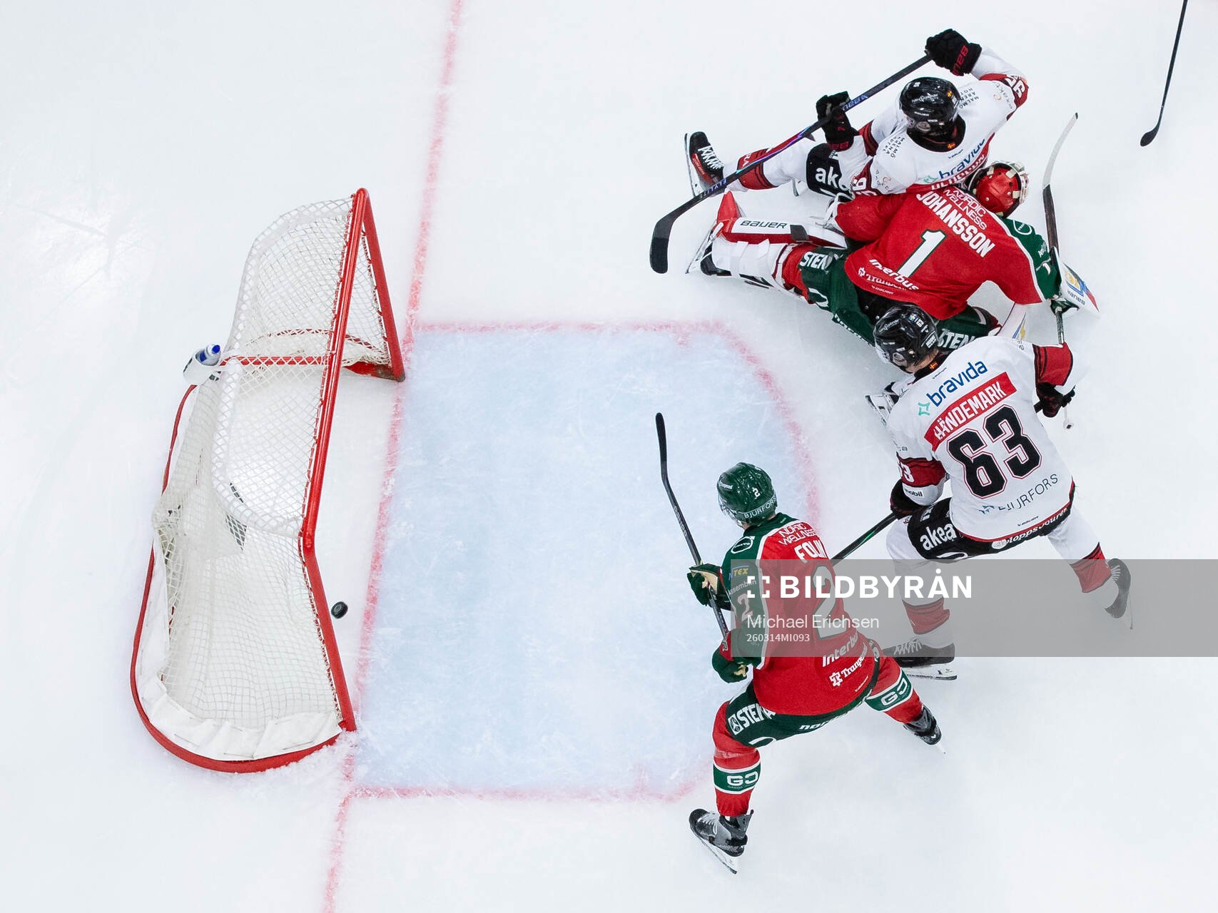 Malmö Redhawks Carl Persson reducerar till 2-1 på