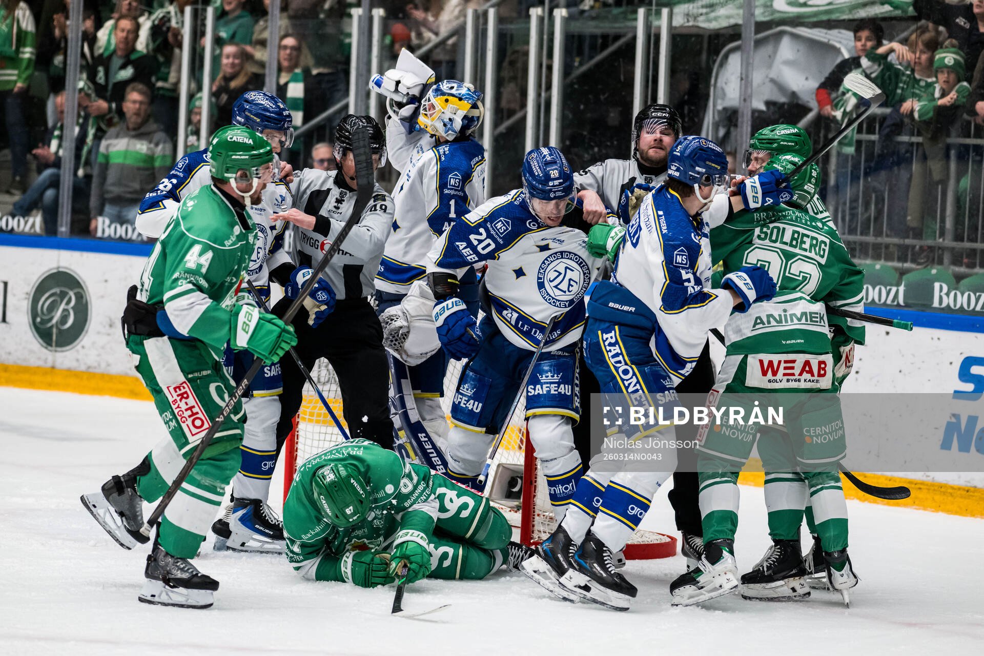 Bråk mellan Rögle och Leksandsspelare
