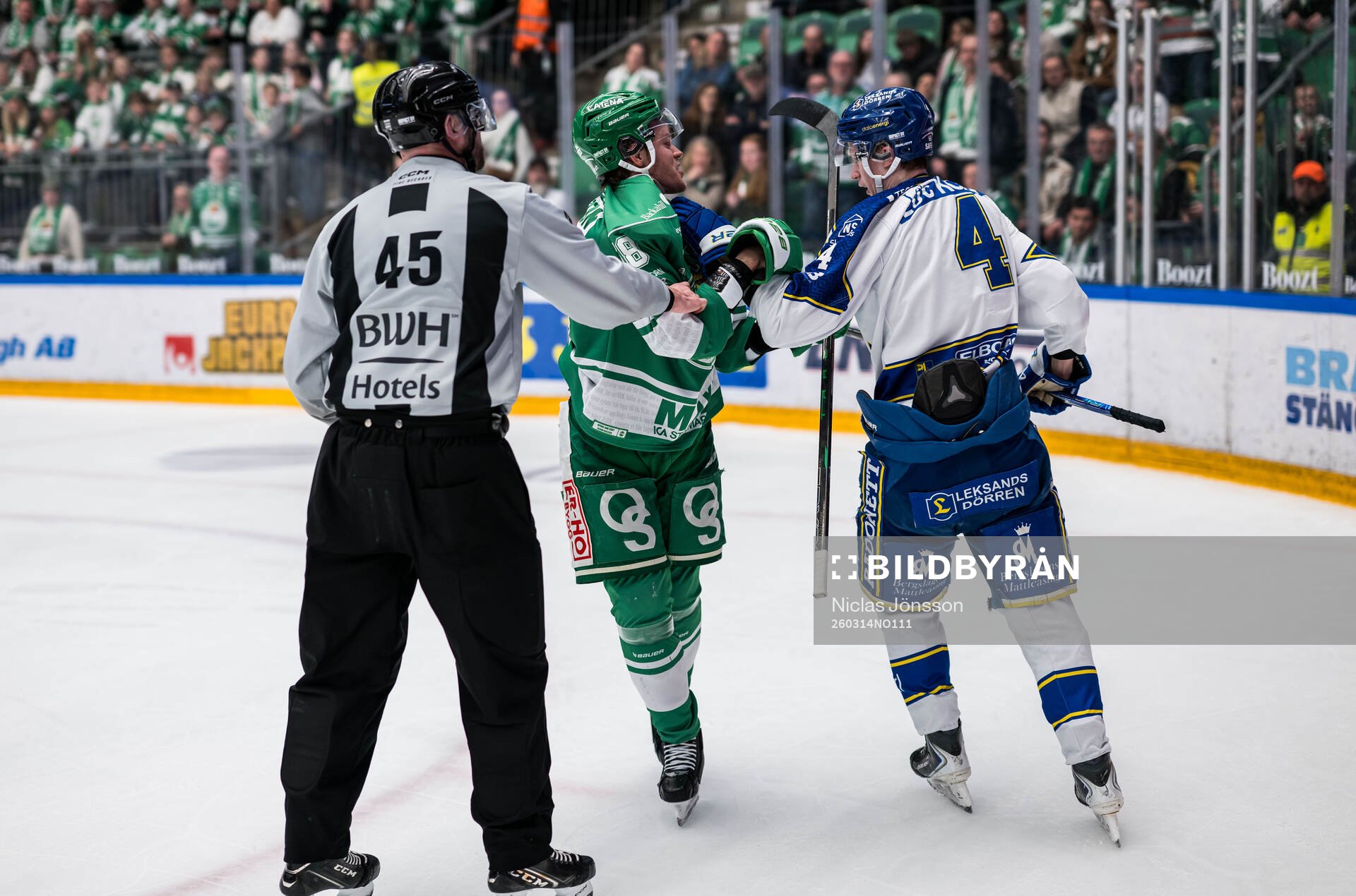 Rögles Filip Johansson och Leksands Tinus Luc Koblar