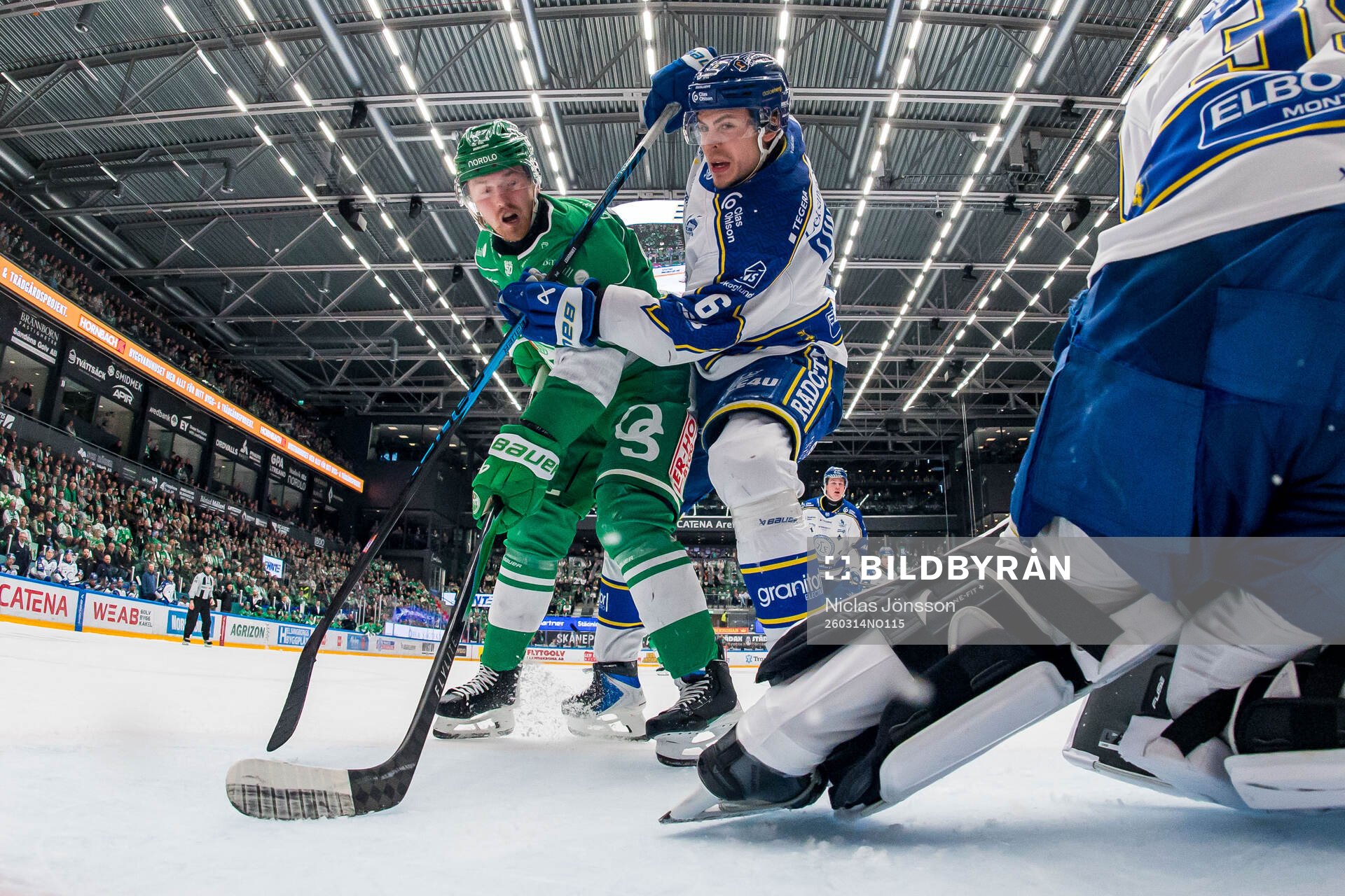 Rögles Linus Sjödin  och Leksands Alexander Lundqvist