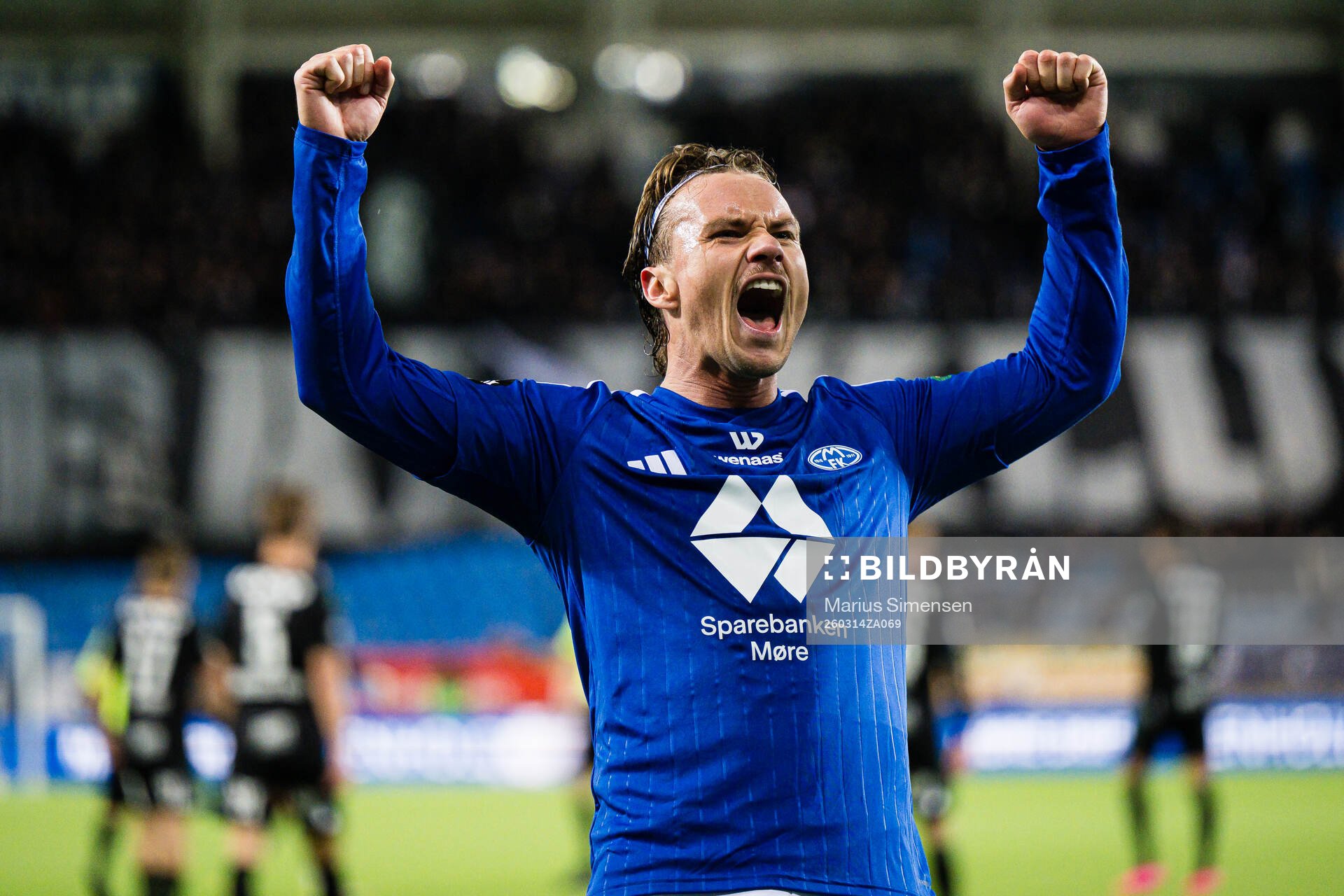Fredrik Gulbrandsen of Molde celebrates