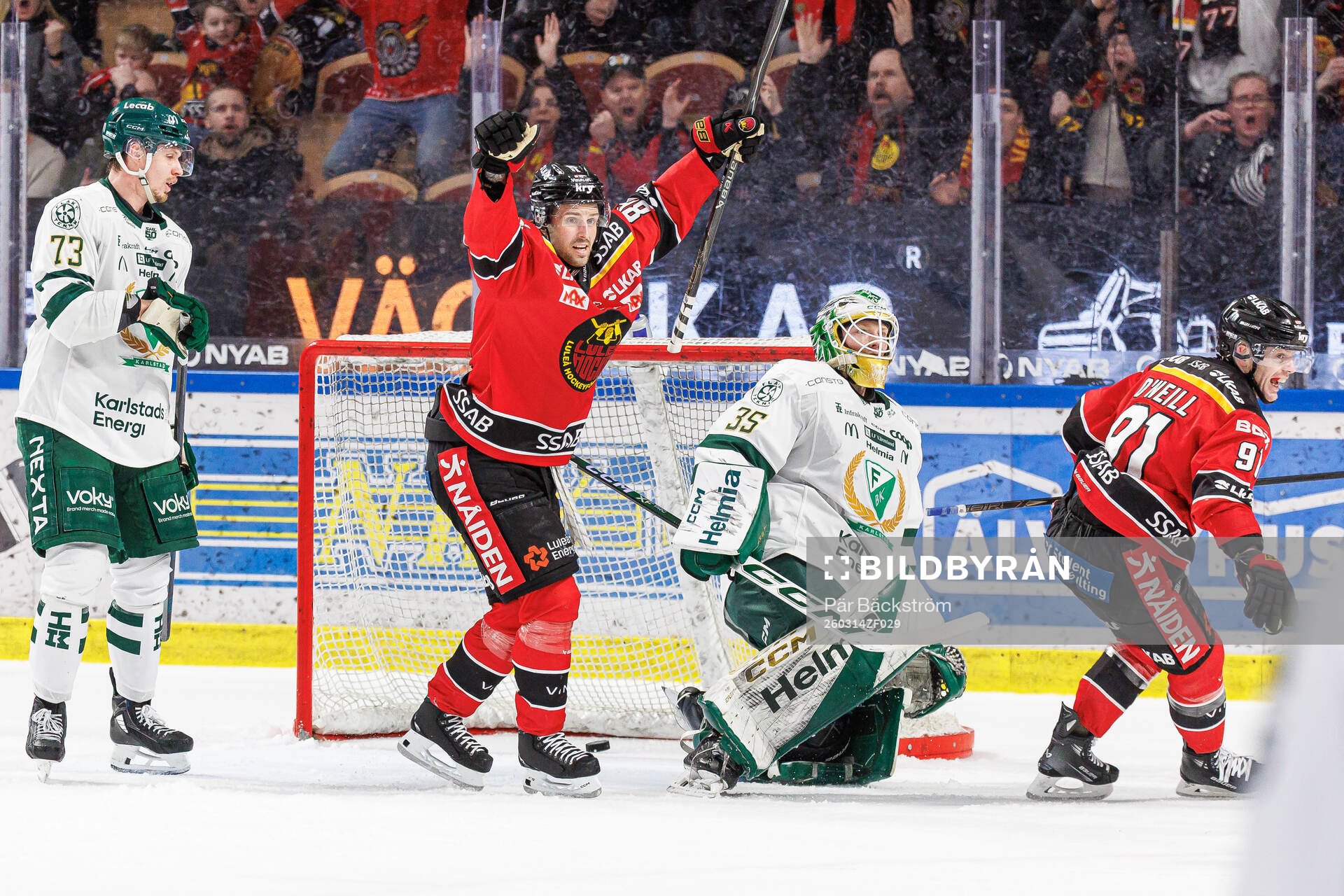 Luleås Mathias Bromé, Brian O'Neill och Filip Eriksson