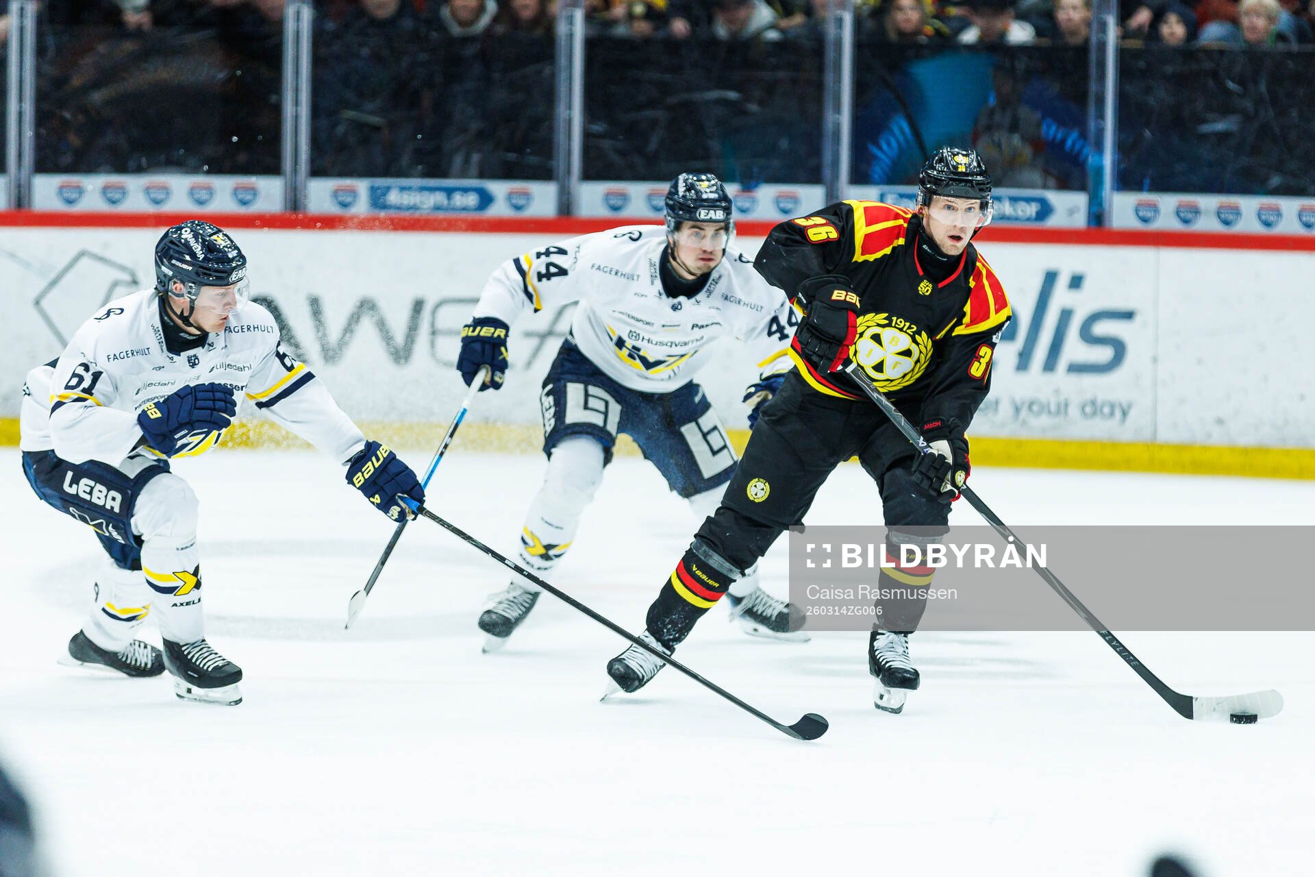 HV71s Axel Rindell, Hugo Fransson och Brynäs Linus Ölund