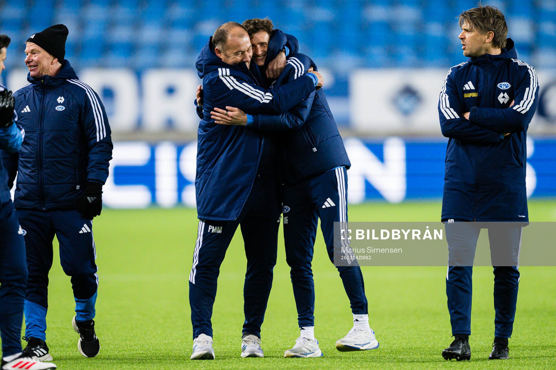 Head coach Martin Falk of Molde celebrates
