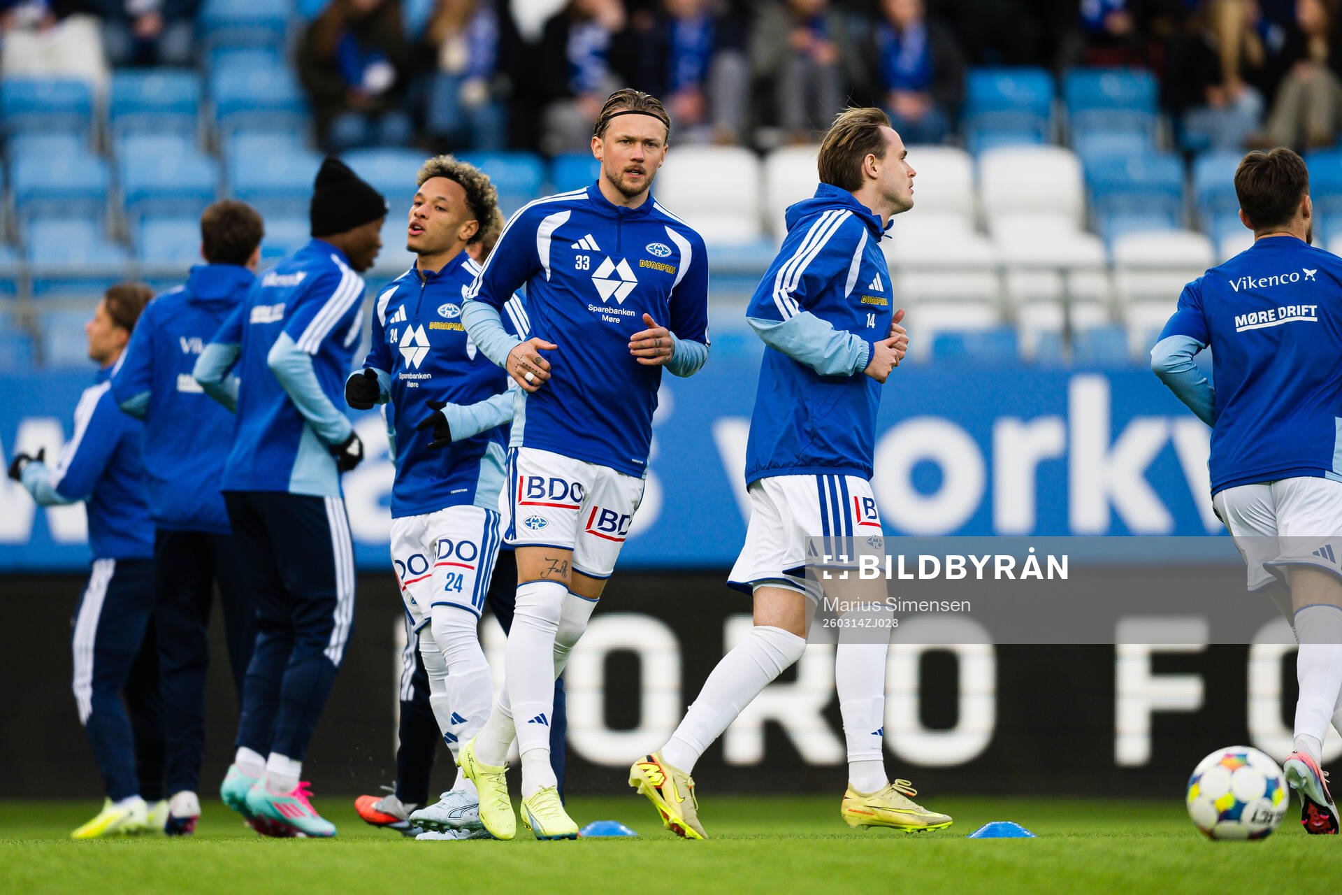 Birk Risa of Molde warms up