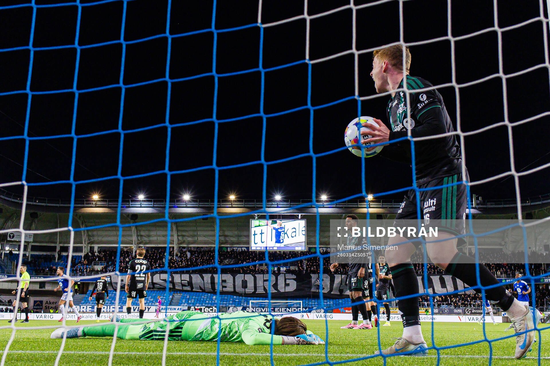 Goalkeeper Leopold Wahlstedt and Aslak Fonn Witry of