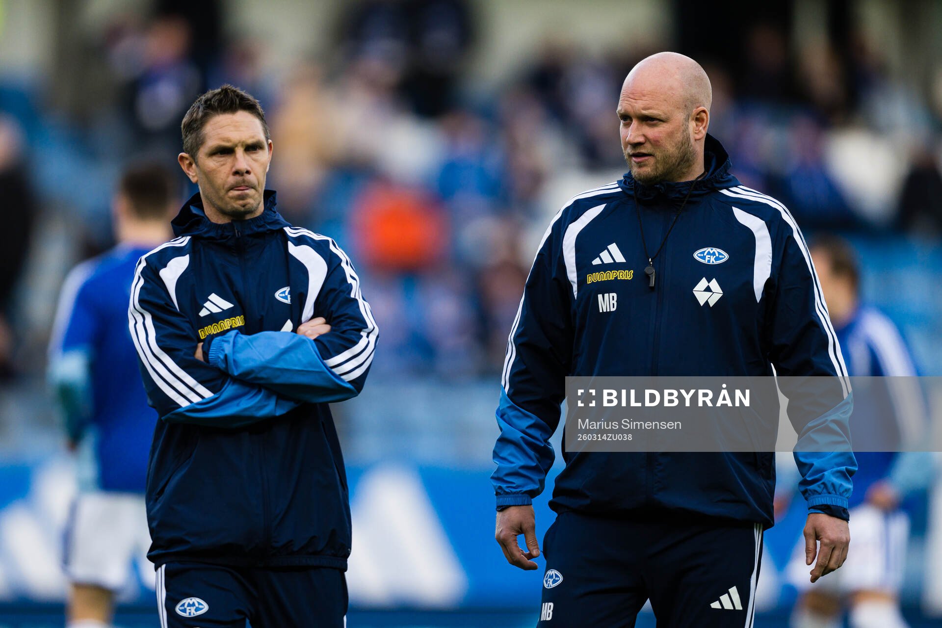 Assistant coach Rune Bolseth and Marius Bøe of Molde