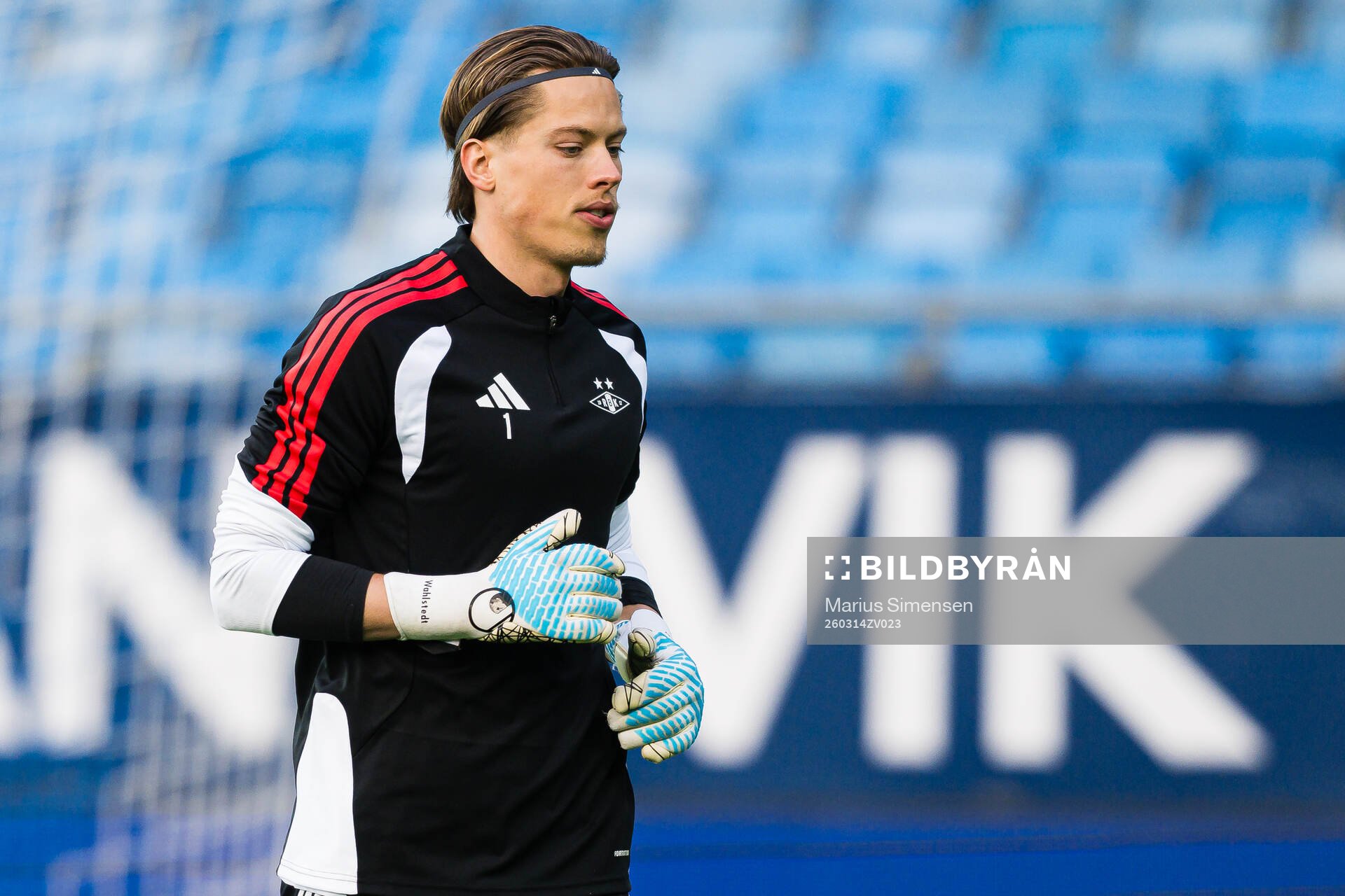 Goalkeeper Leopold Wahlstedt of Rosenborg warms up
