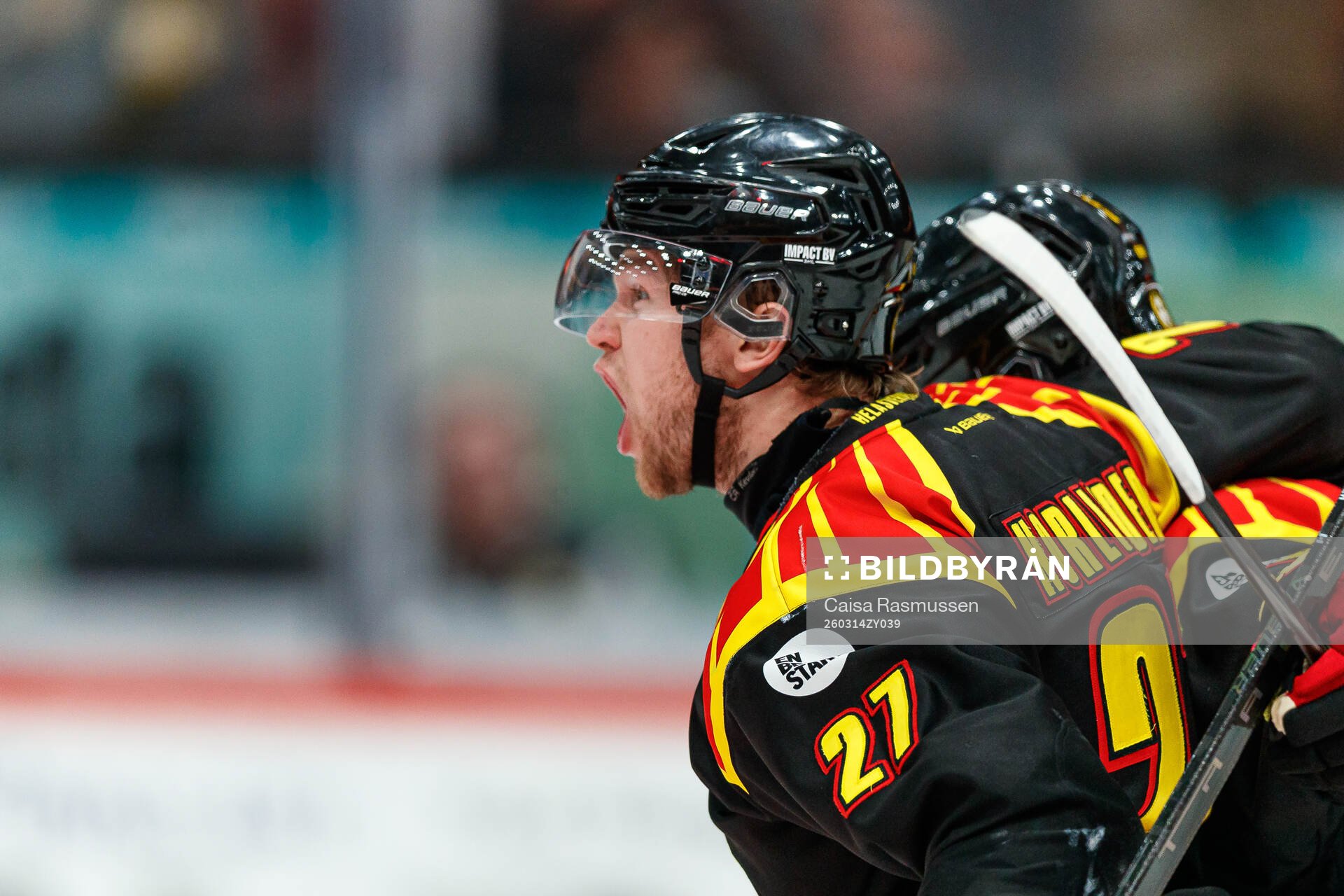 Brynäs Mattias Norlinder jublar