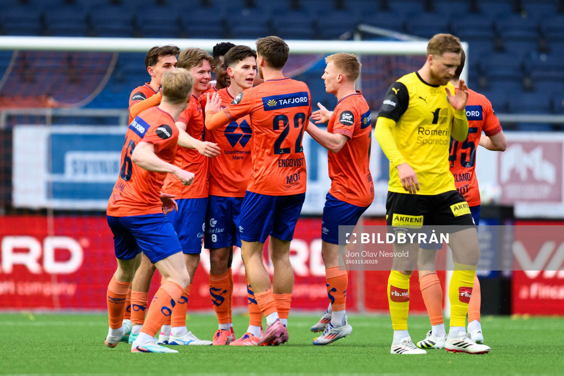 Kristian Lonebu of Aalesund celebrates 1-0