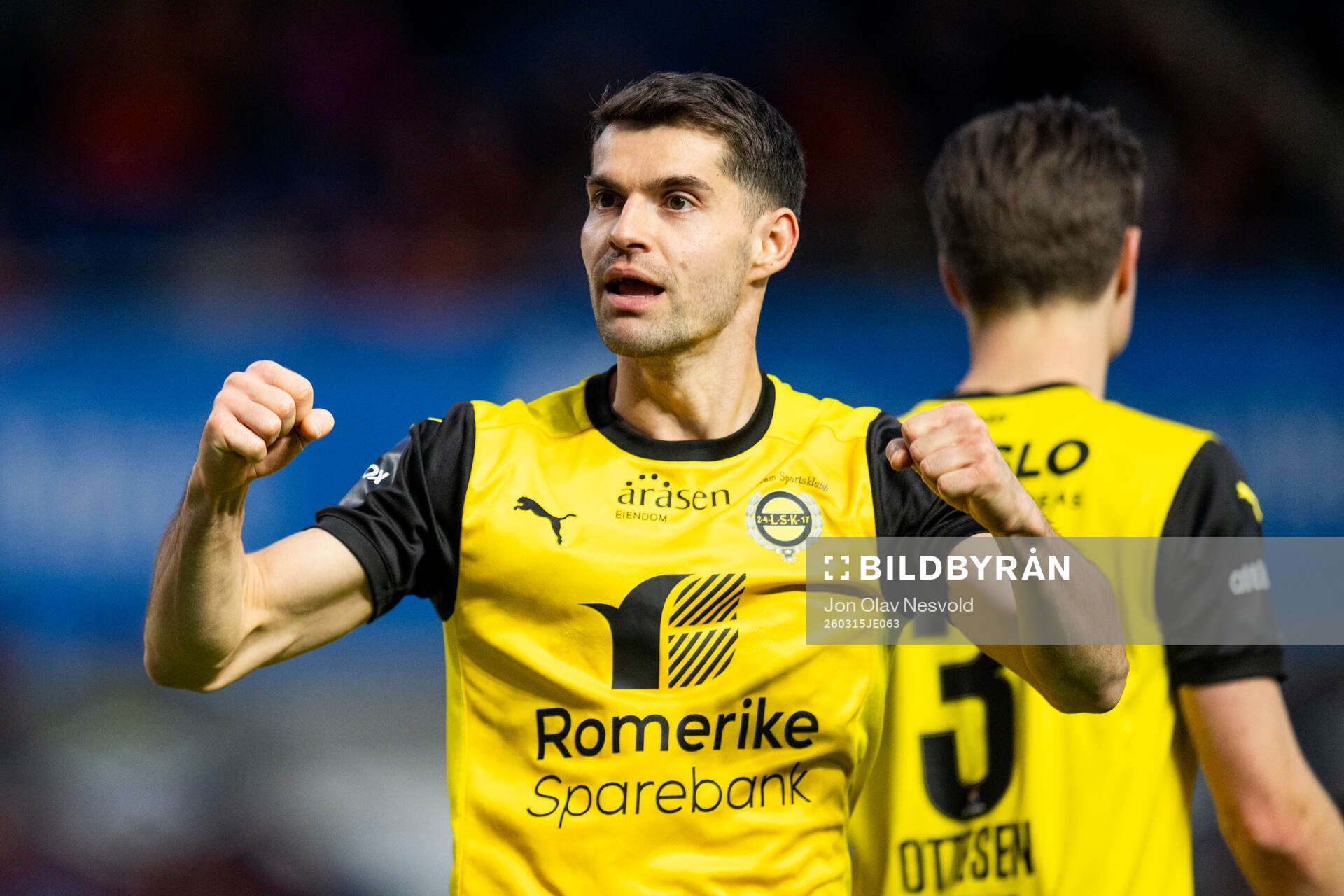 Ylldren Ibrahimaj of Lillestrøm celebrates