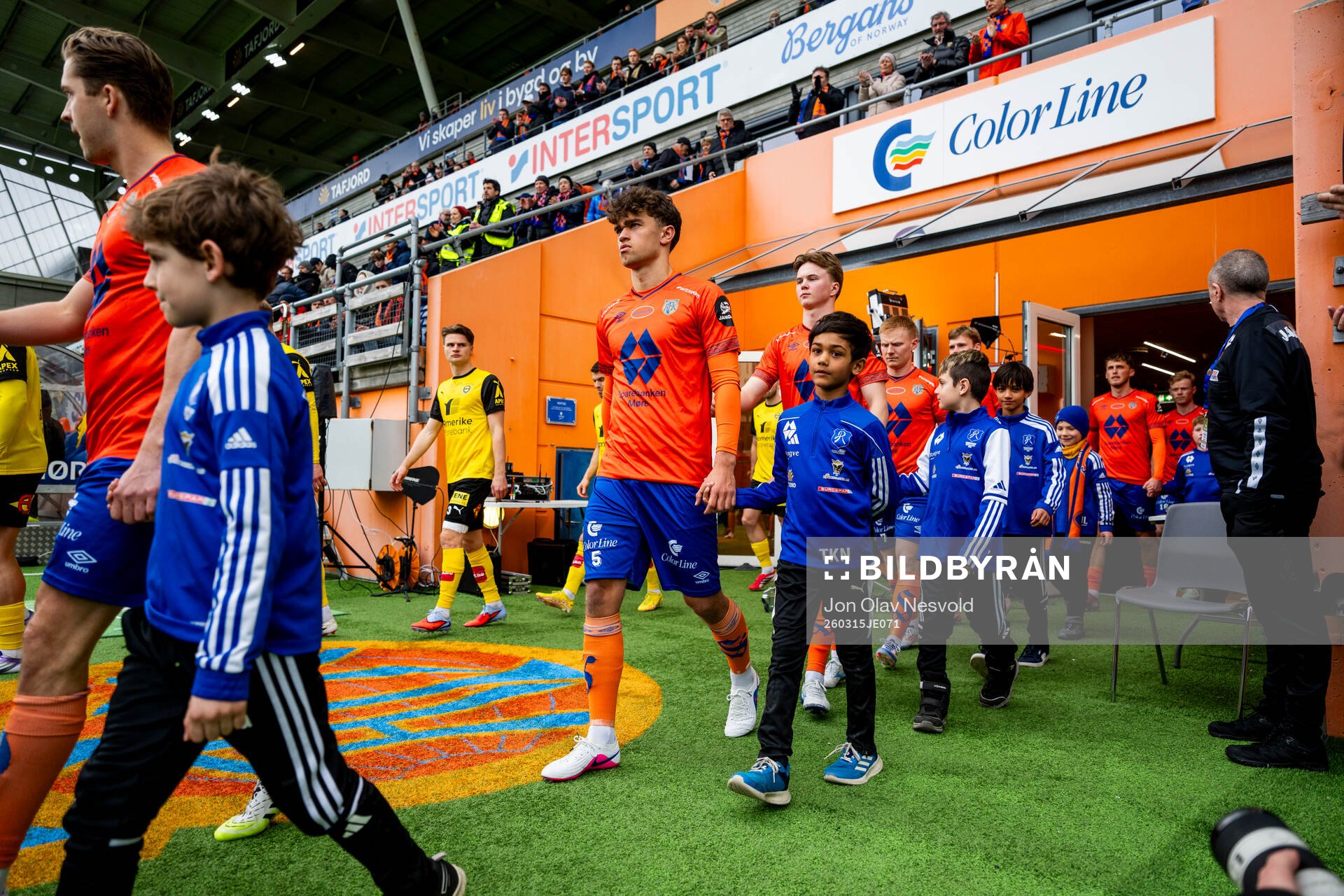 Aleksander Hammer Kjelsen of Aalesund enters the pitch