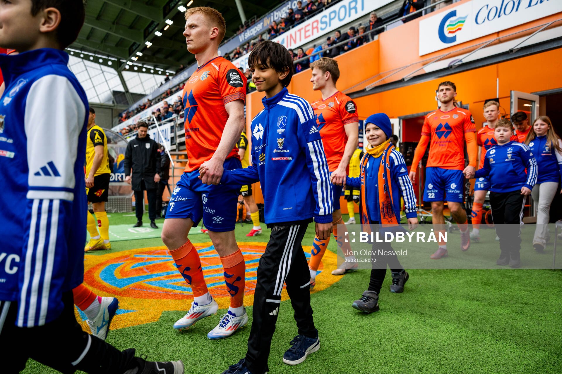 Kristoffer Nessø of Aalesund enters the pitch