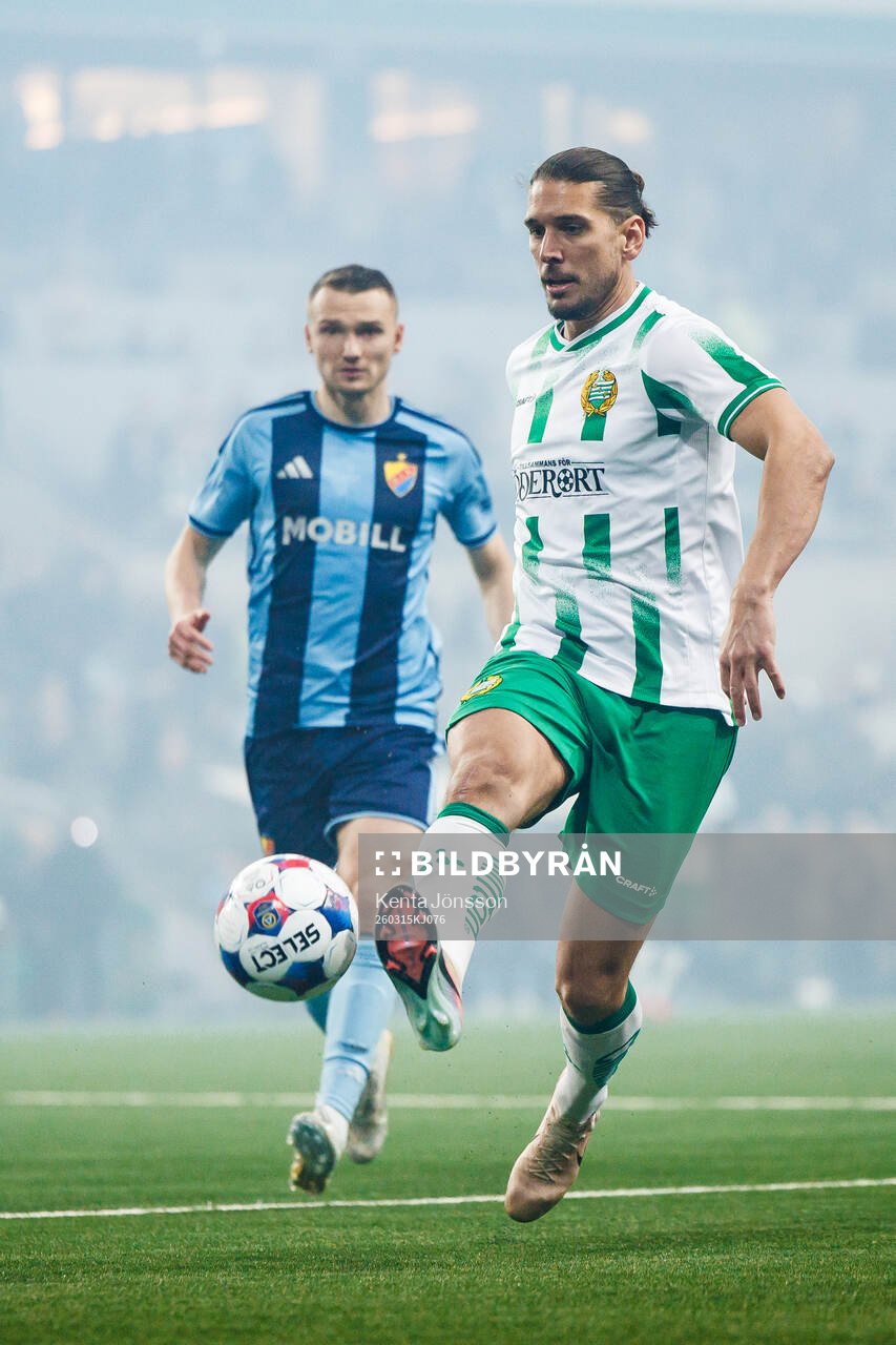 Djurgårdens Piotr Johansson och Hammarbys Hammarbys Nikola