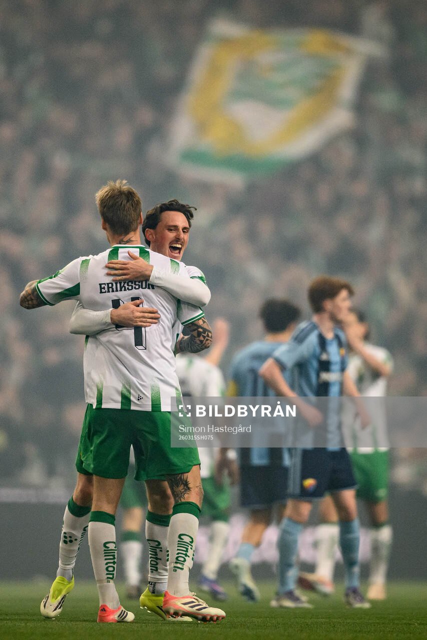Hammarbys Victor Eriksson och Noah Persson jublar