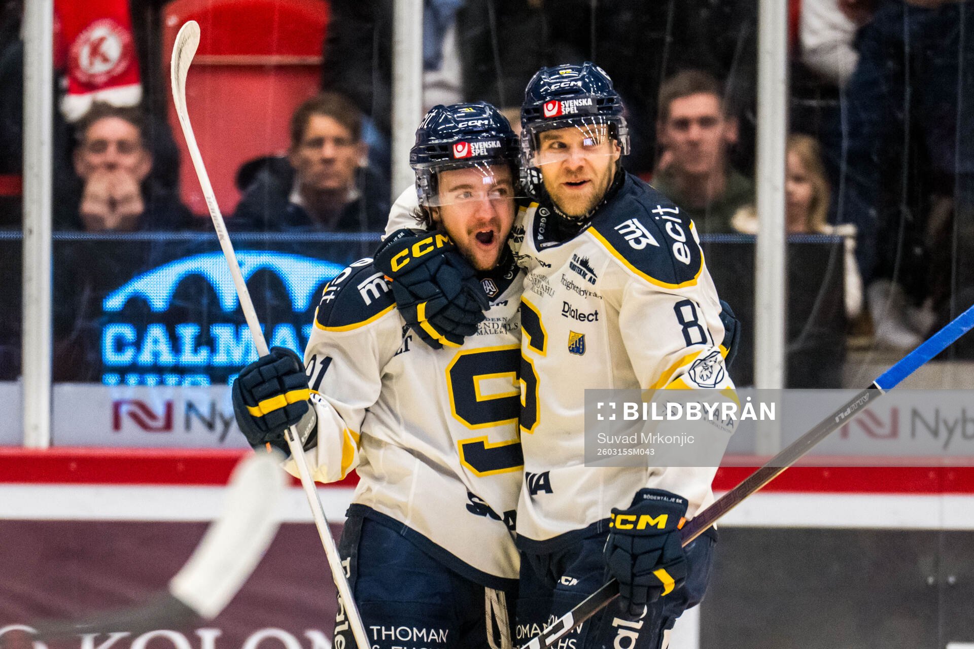 Södertäljes Andrew Vanderbeck jublar