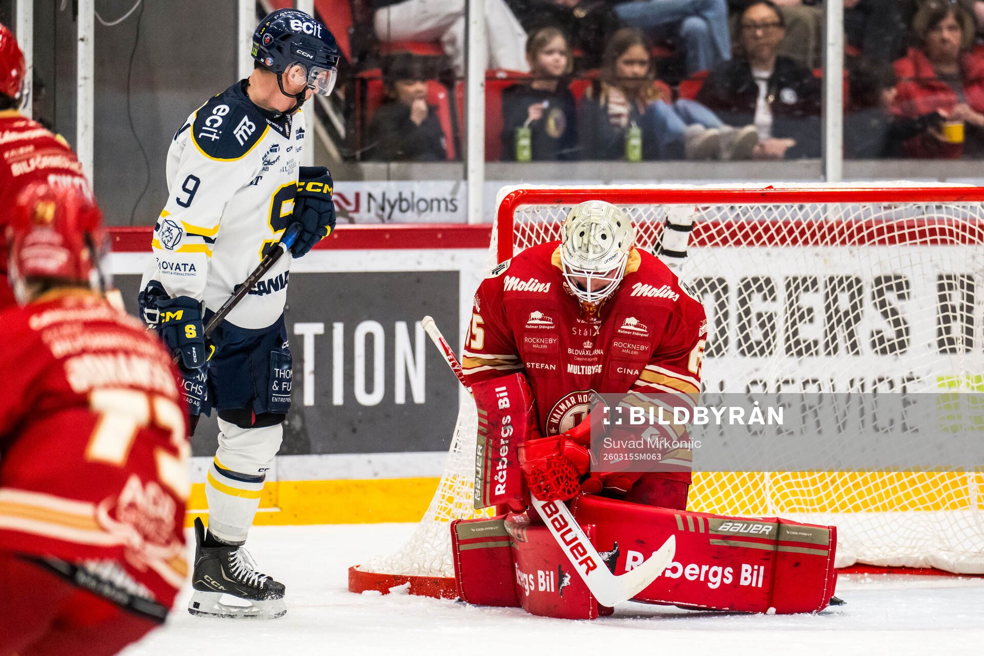 Södertäljes Patrik Zackrisson och Kalmars målvakt Jacob