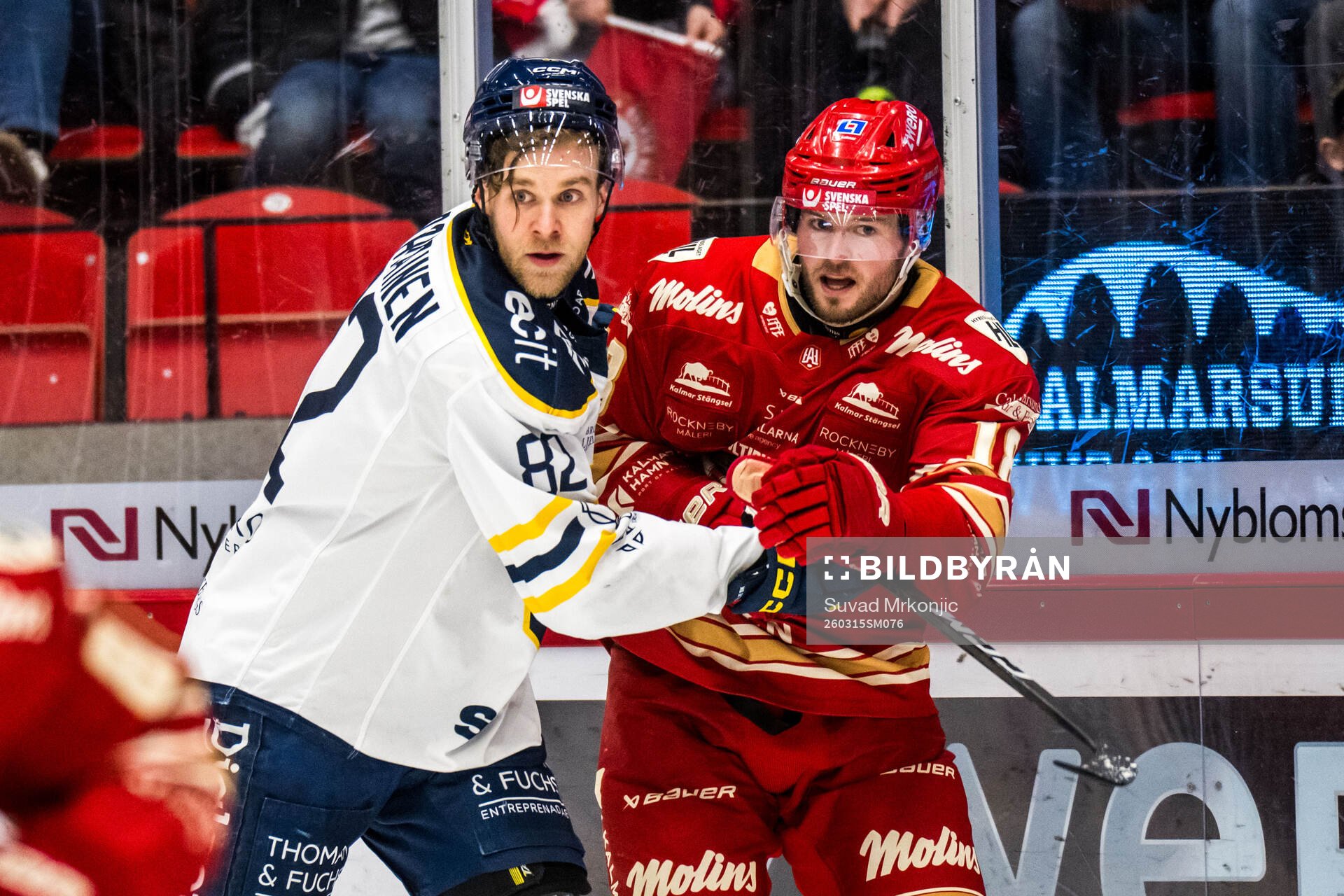 Södertäljes Roope Laavainen och Kalmars Jesper Lindén